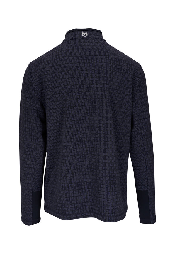 Greyson - Canal Blue Monogram Jacquard Quarter Zip Pullover 