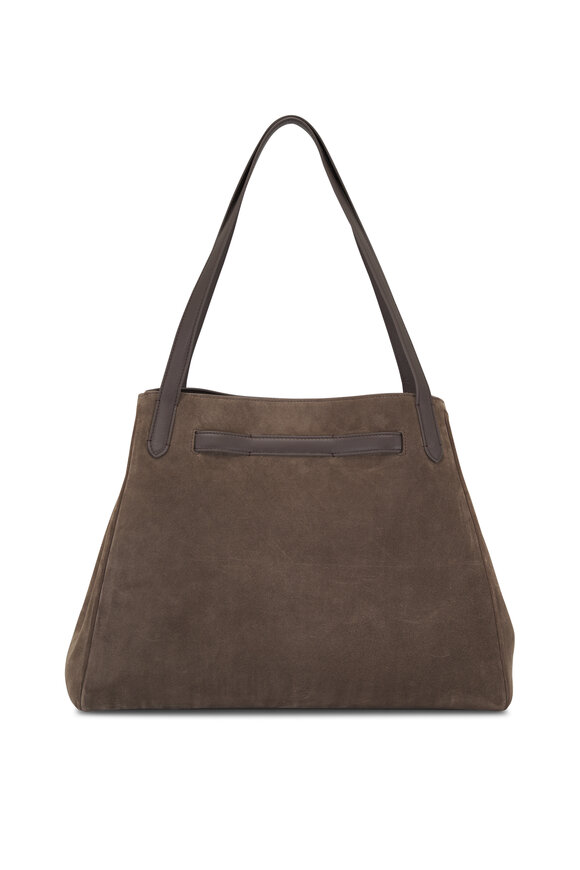 Brunello Cucinelli - Torba Brown Suede Shoulder Strap Bag