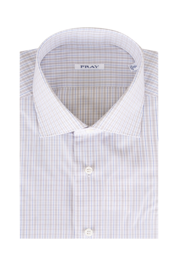 Fray Taupe Cotton Plaid Sport Shirt - view 1