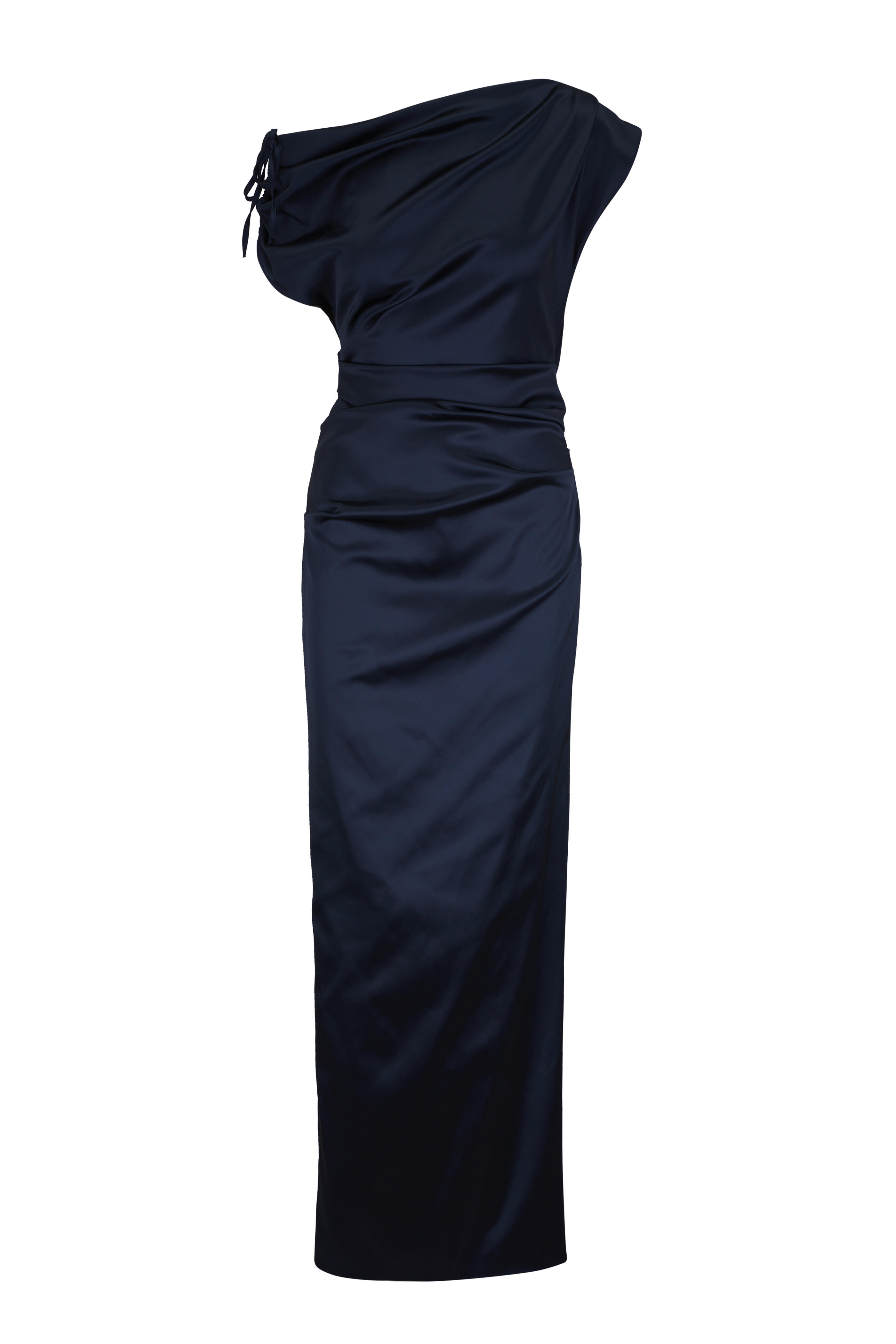 Talbot Runhof - Navy Blue Satin Evening Dress