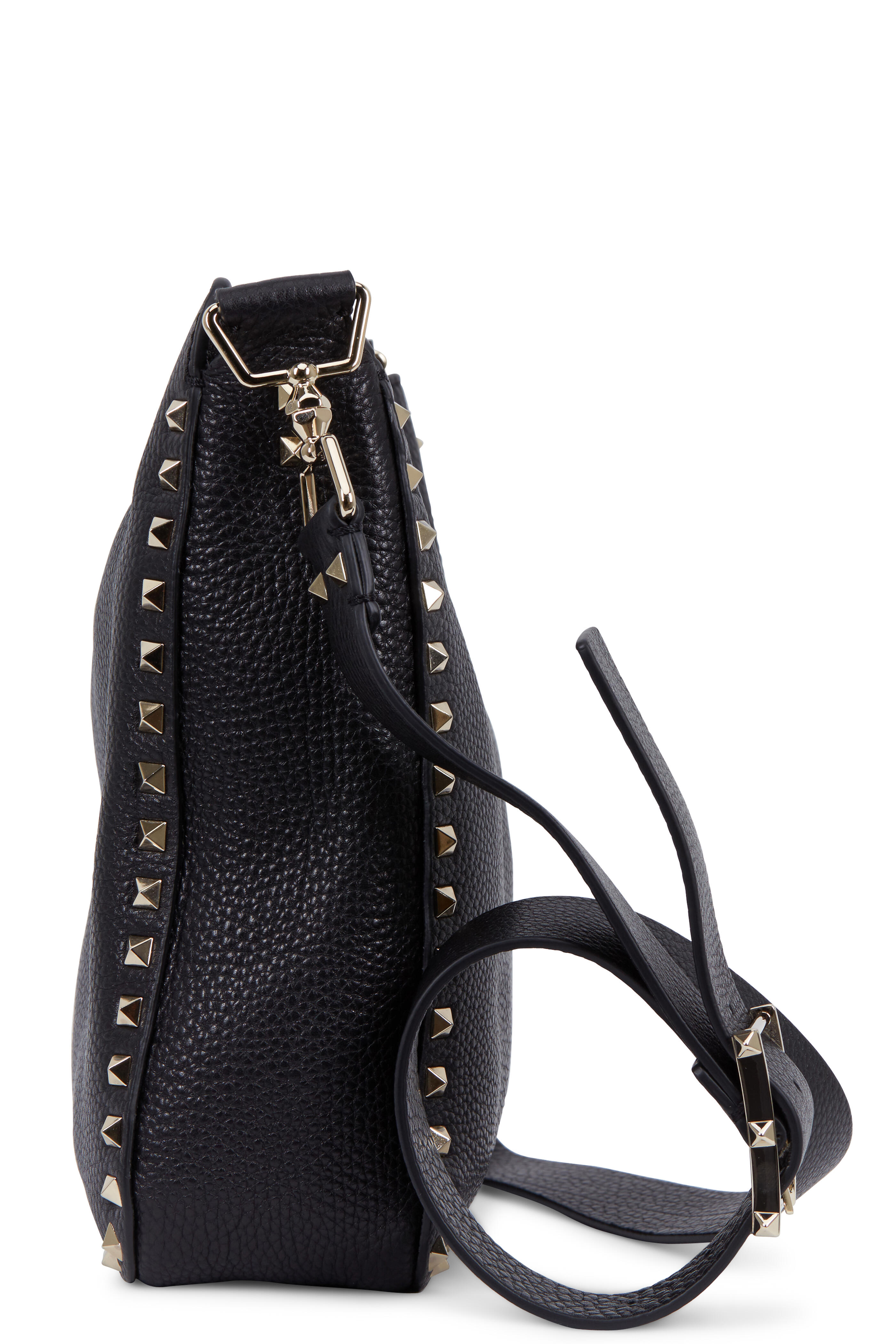 Valentino Garavani Rockstud Mini Vitello Black Leather Tote Shoulder Handbag
