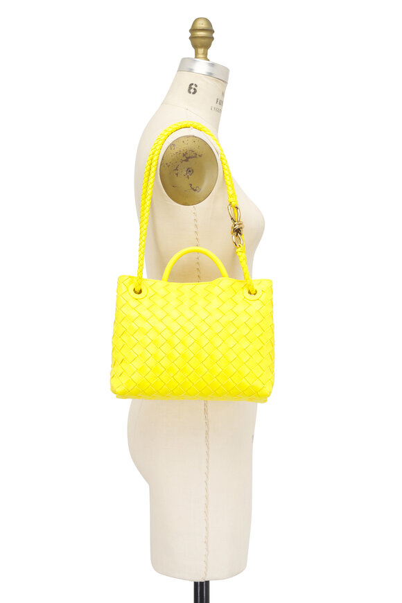 Bottega Veneta Small Andiamo Sulfur Intrecciato Leather Bag - view 7