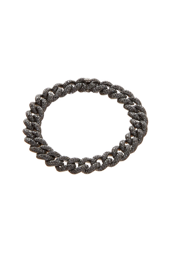 Kai Linz - 18K White Gold Blackened Link Chain Bracelet