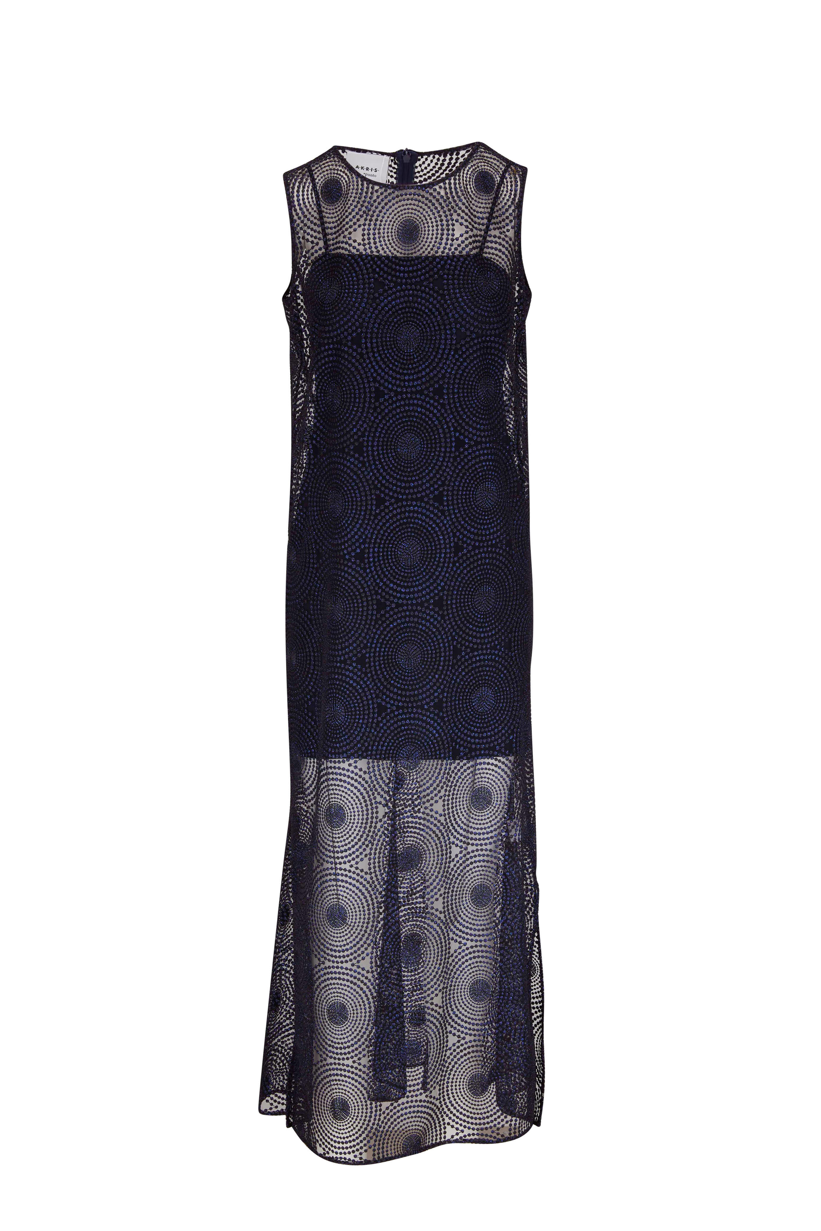 Akris Punto - Metallic 3D Dot Embroidery Midi Dress