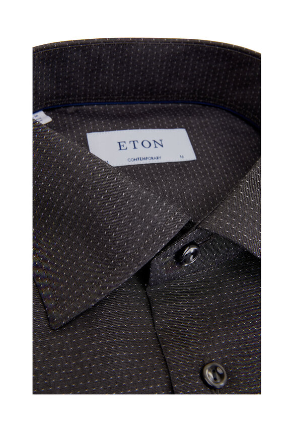 Eton - Black Dot Twill Dress Shirt