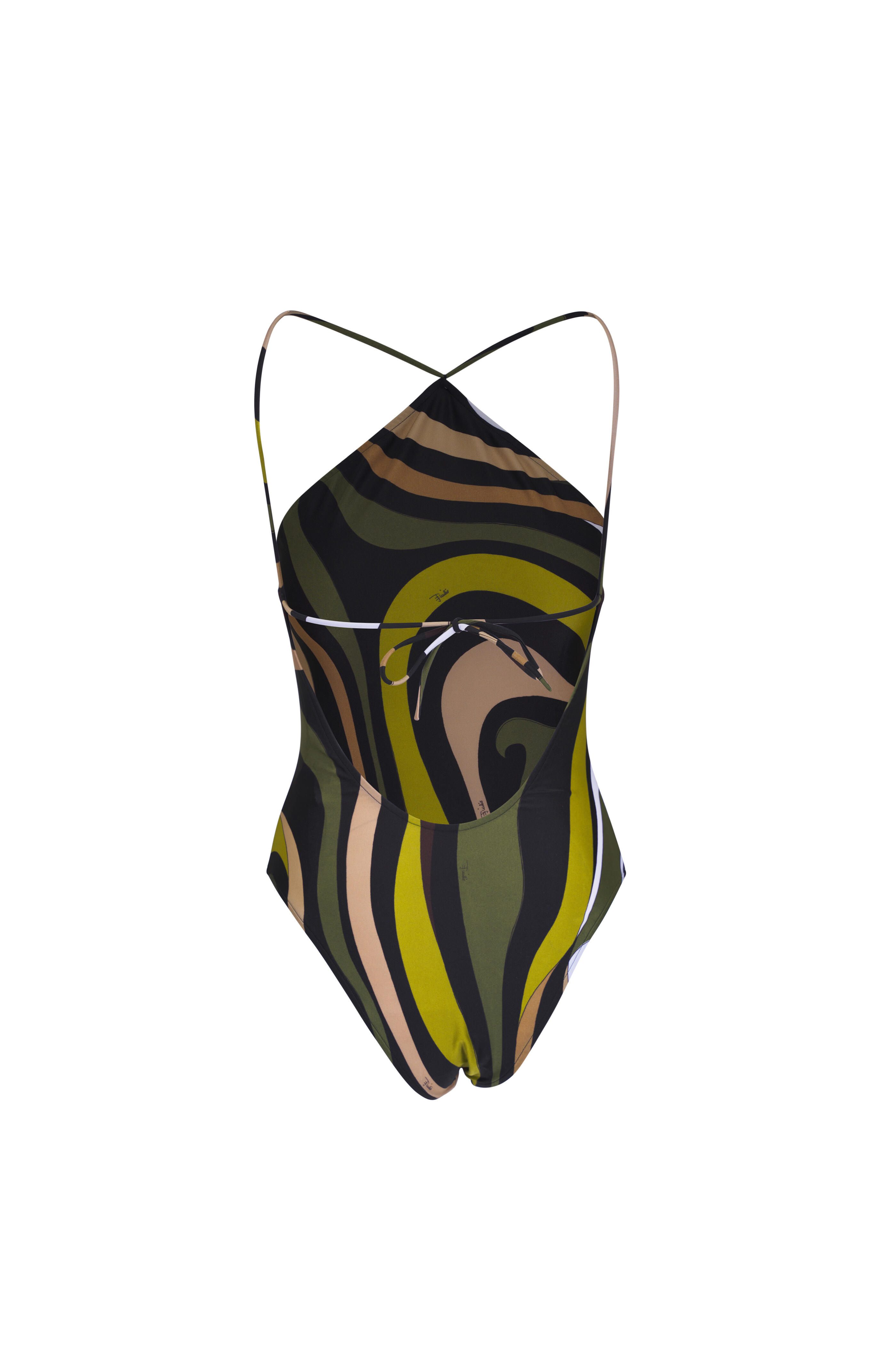 Pucci - Marmo Olive Criss-Cross One Piece Swimsuit