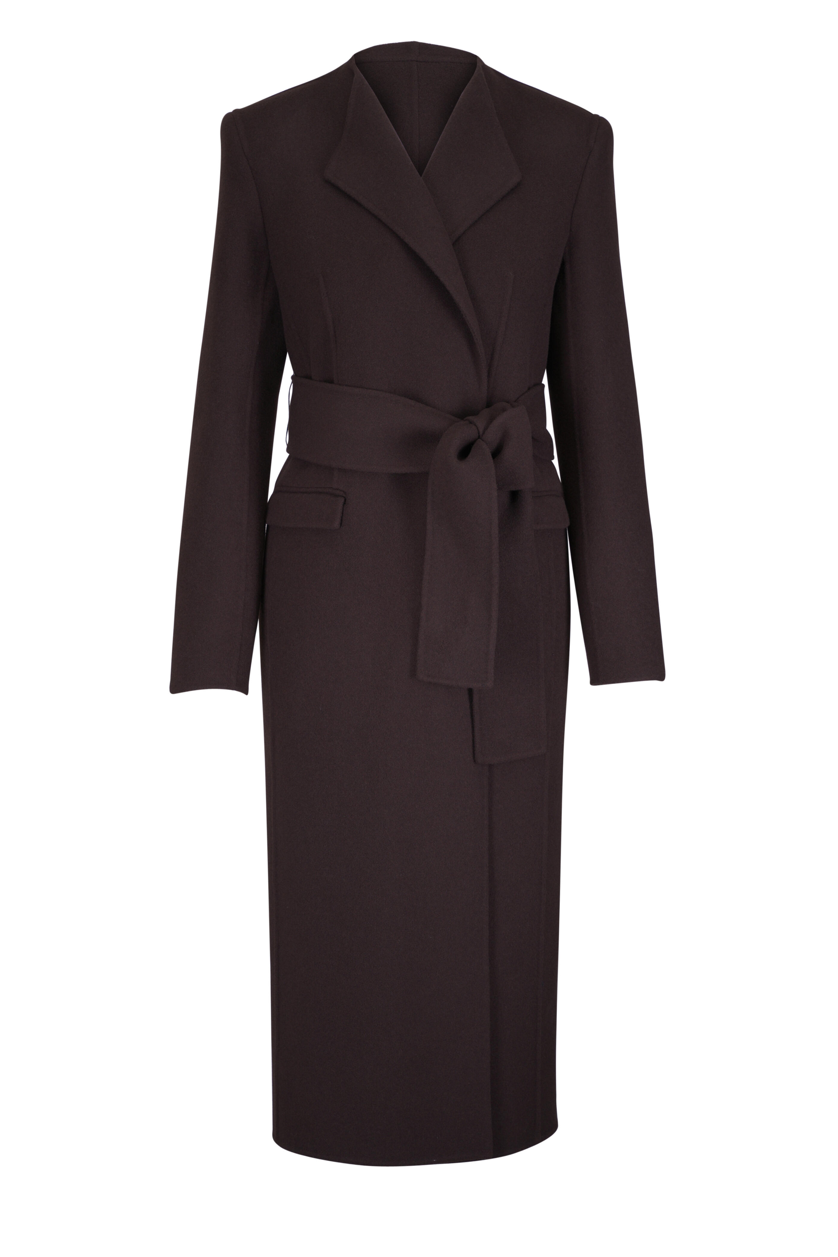 Khaite - Jelson Dark Brown Double-Faced Wool Coat