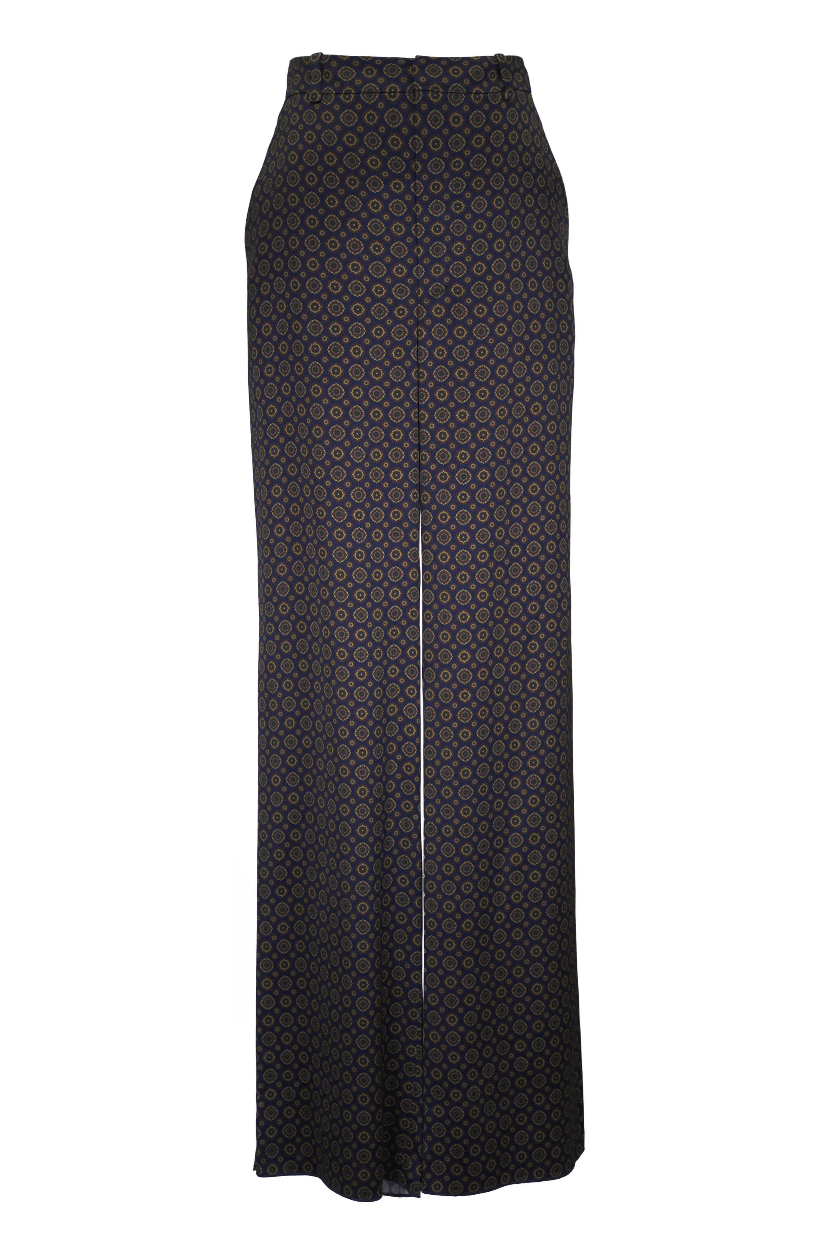 【Saint Laurent】Medallion Pattern Trousers Saint Laurent - Navy & Brown Medallion Print PJ Pant