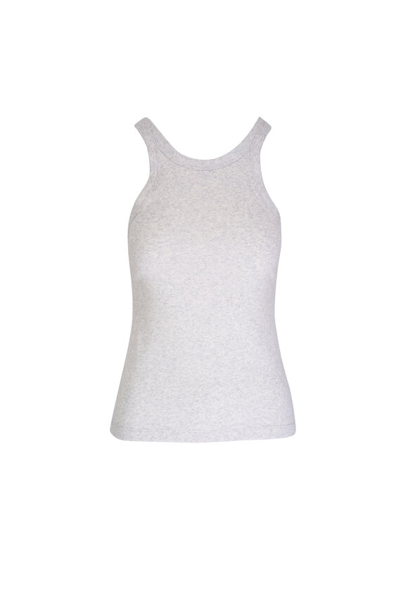 Totême - Curved Light Gray Rib Tank Top