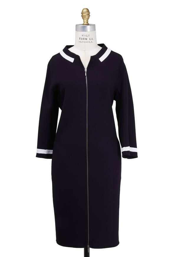 Emporio Armani - Black & White Crepe Coat Dress