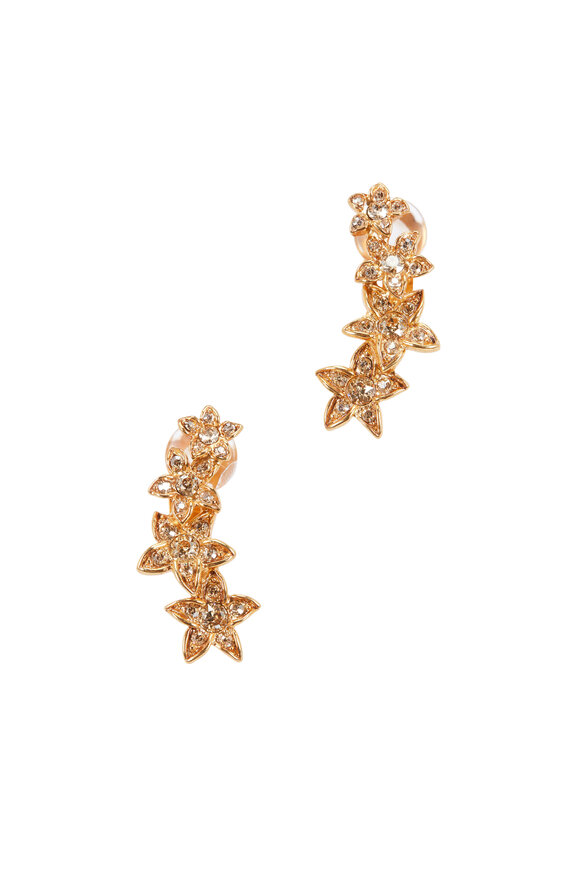 Oscar de la Renta - Gold Starfish Clip-On Climber Earrings