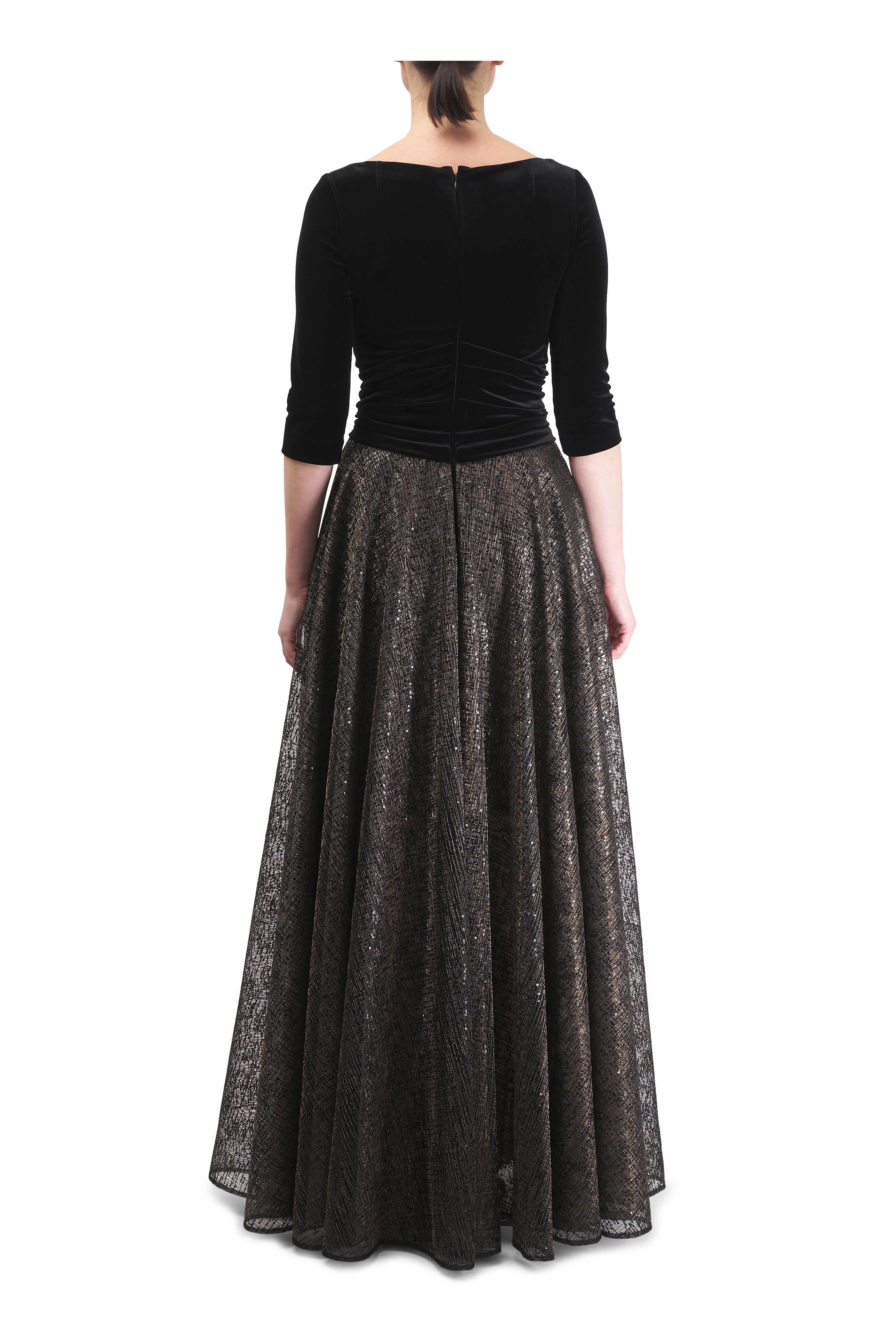 Talbot Runhof - Dulce Velvet & Sequin Evening Dress