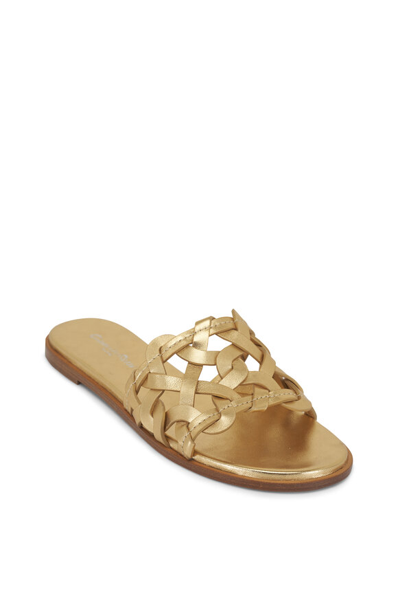 Gianvito Rossi Amalfi Gold Flat Sandal