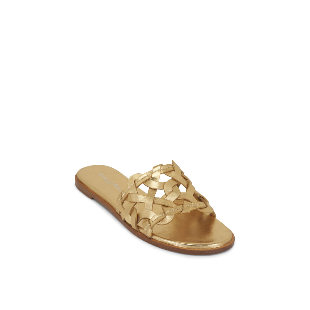 【GIANVITO ROSSI】AMALFI LEATHER FLAT SANDALS GIANVITO ROSSI Amalfi woven leather sandals | NET-A-PORTER