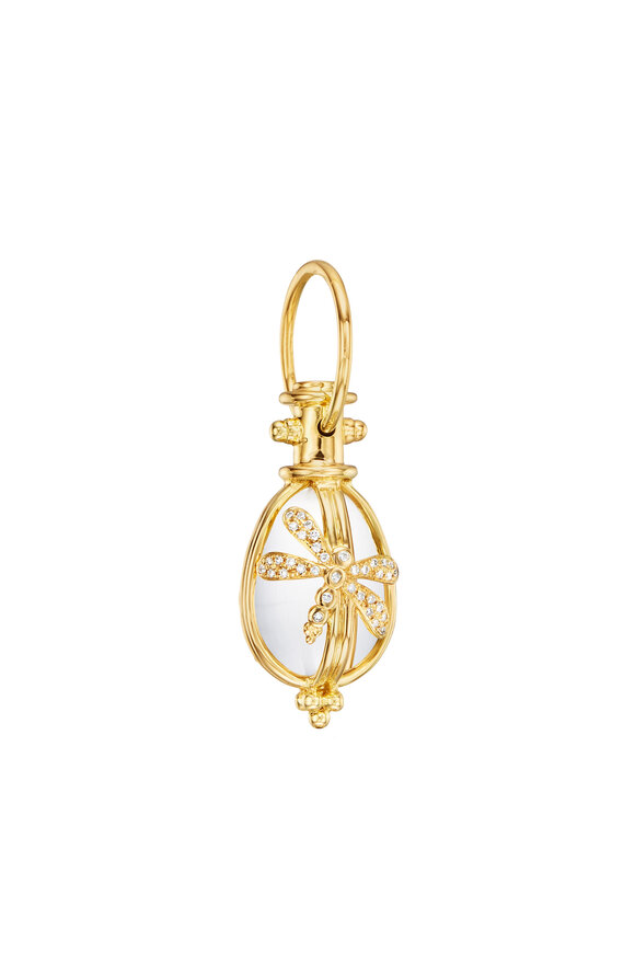 Temple St. Clair - 18K Yellow Gold Crystal Dragonfly Pendant