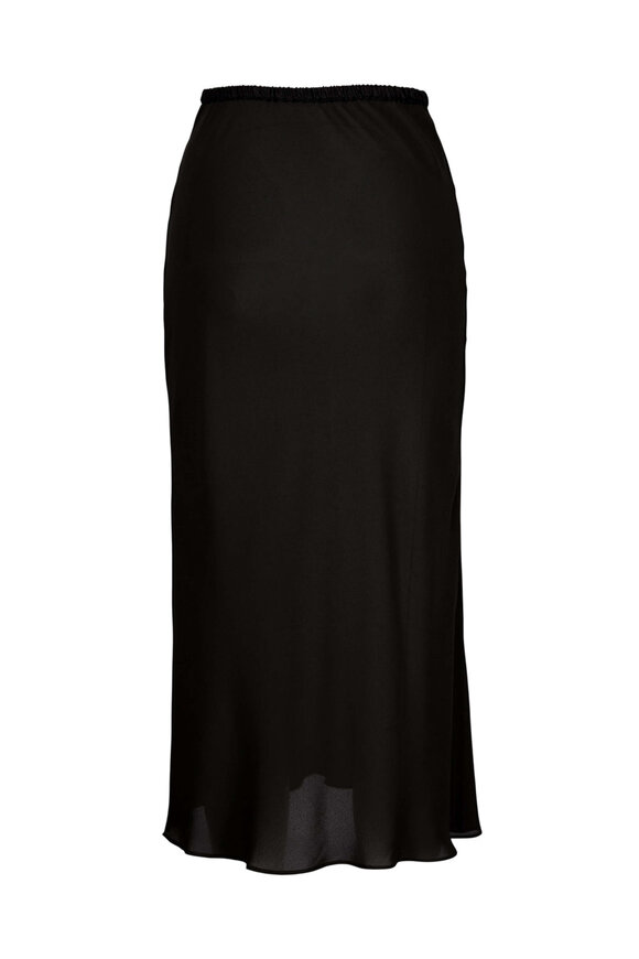 Peter Cohen Black Bias 4-Ply Silk Skirt