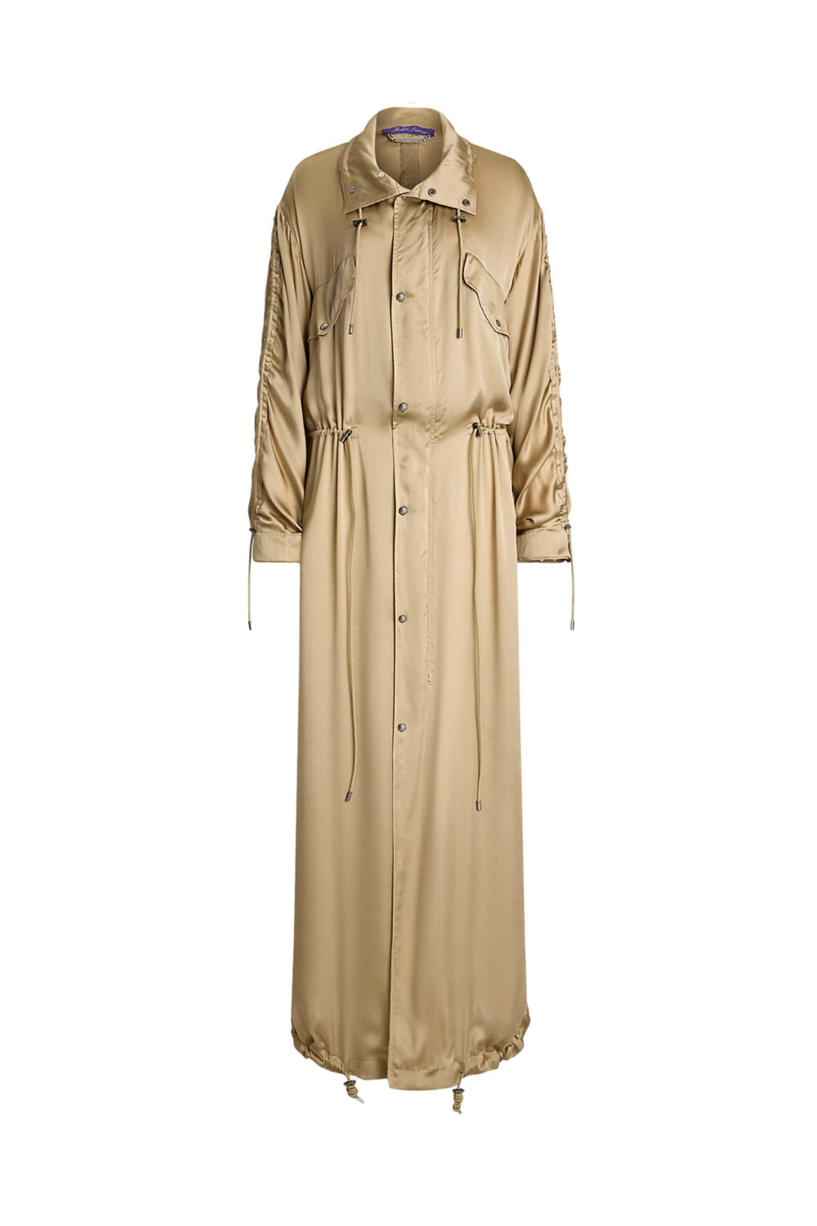 Ralph Lauren - Lux Tan Charmeuse Amberly Long Coat