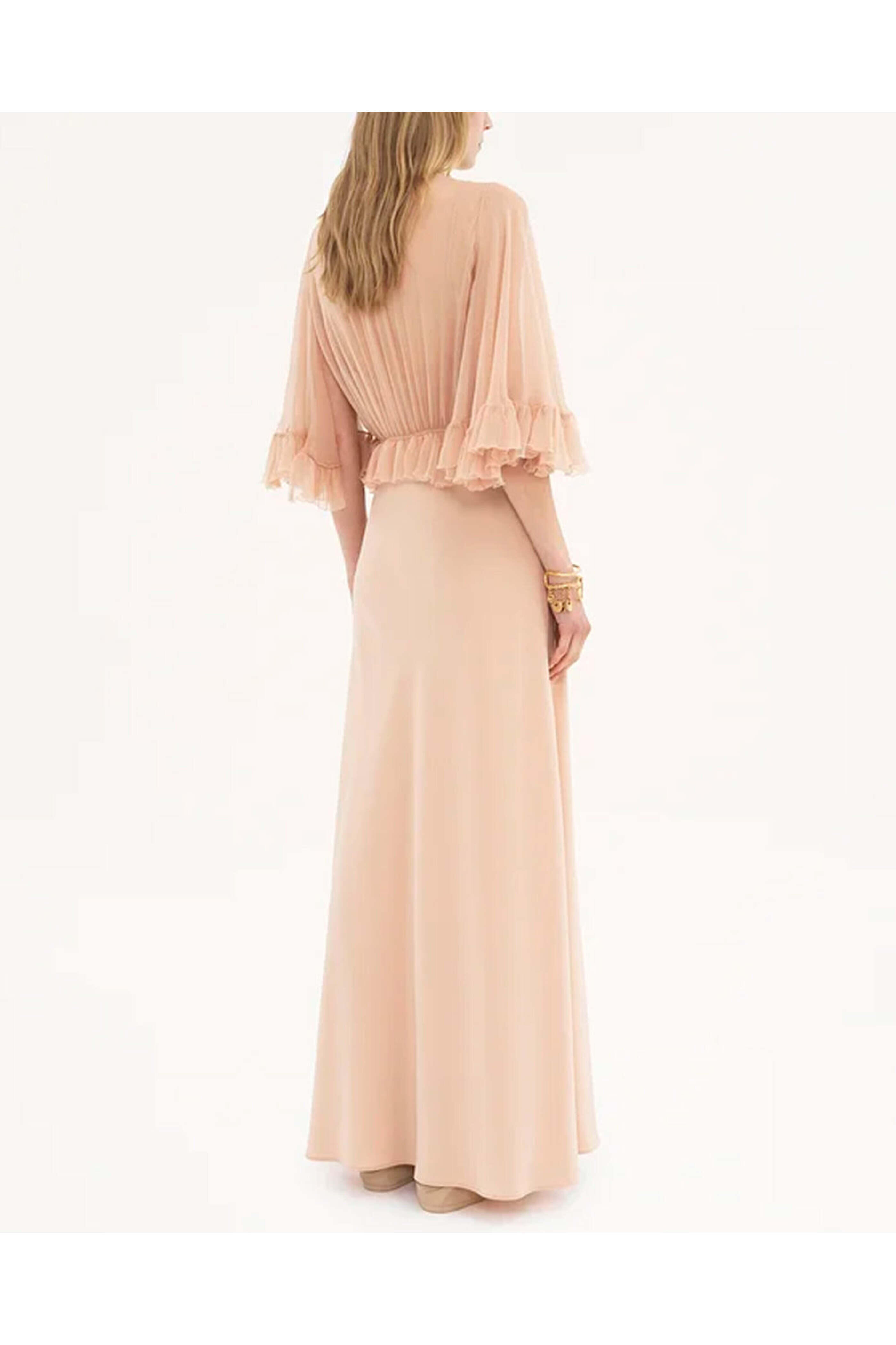 Chloé - Pink Clay Long Sleeve Maxi Dress
