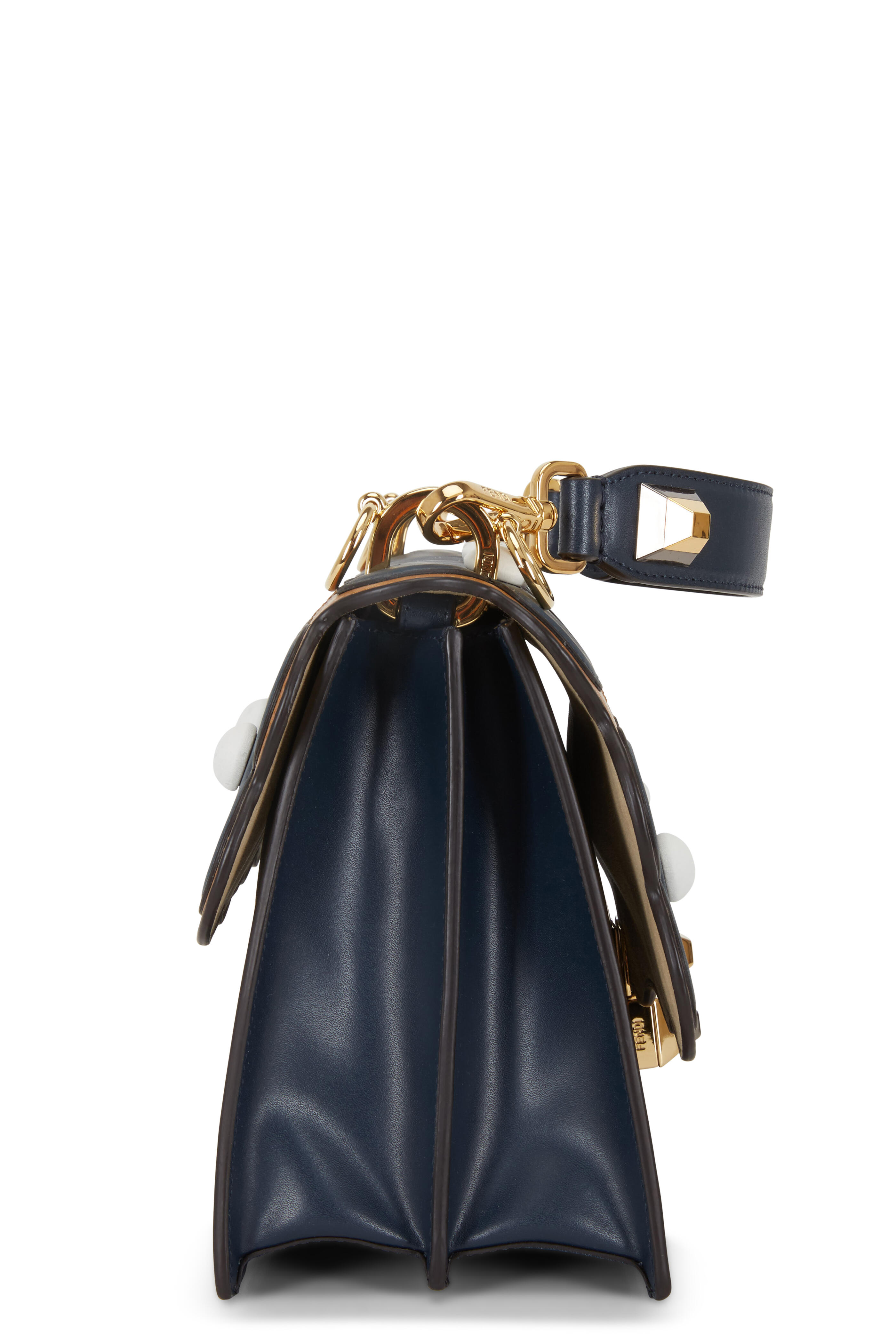 Fendi Black/Natural Raffia and Embroidered FF Small Kan I