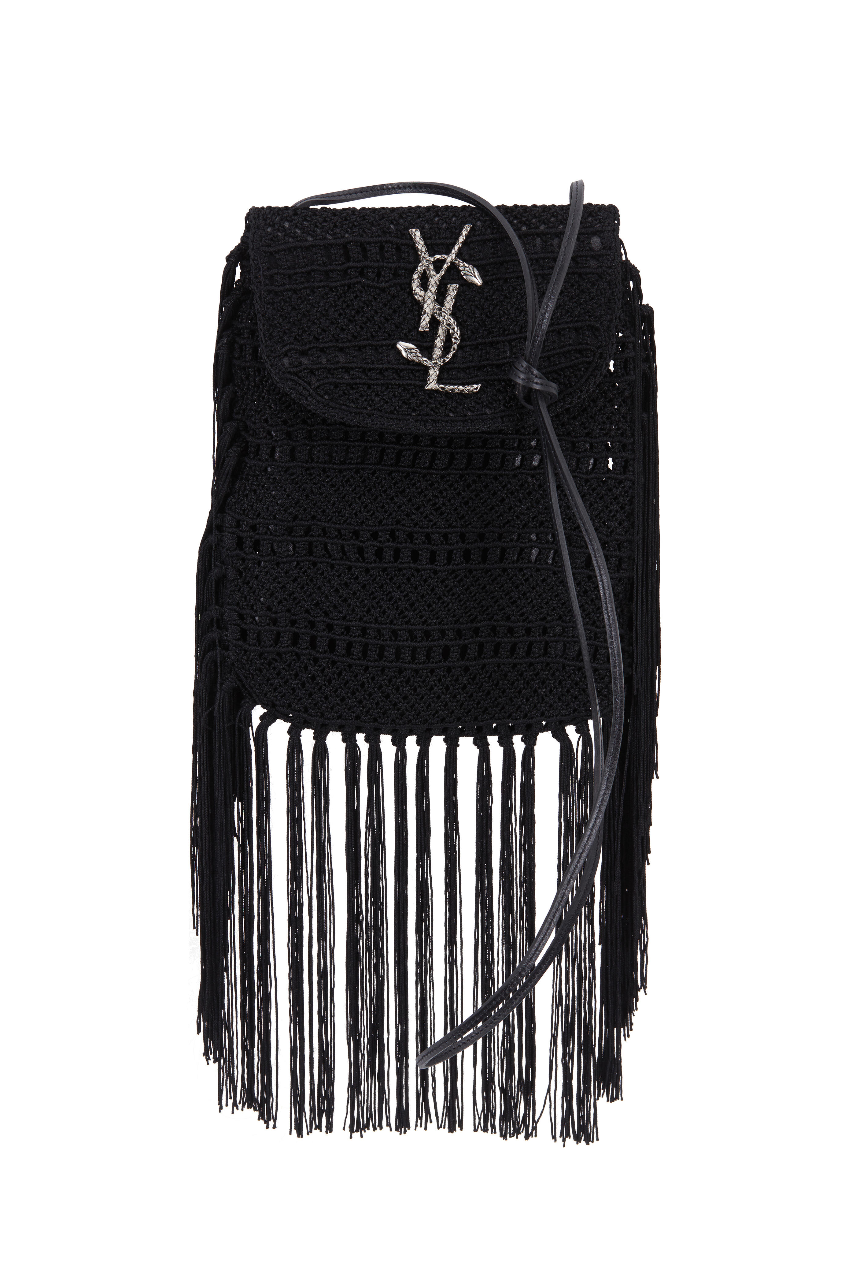 Saint Laurent - Monogram Classic Baby Black Macramé Bag