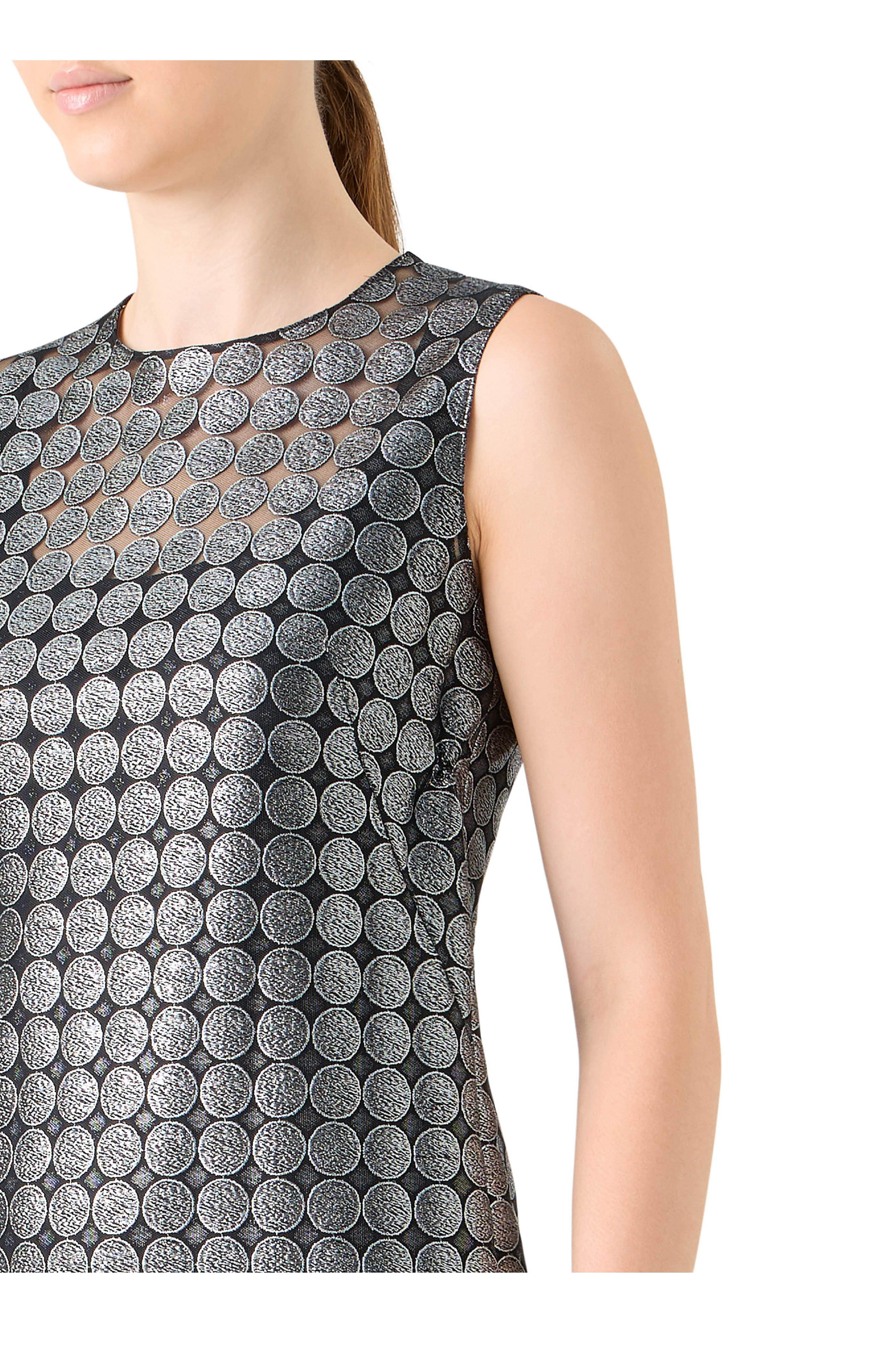 Akris Punto - Brushed Steel Metallic Dot Midi Dress