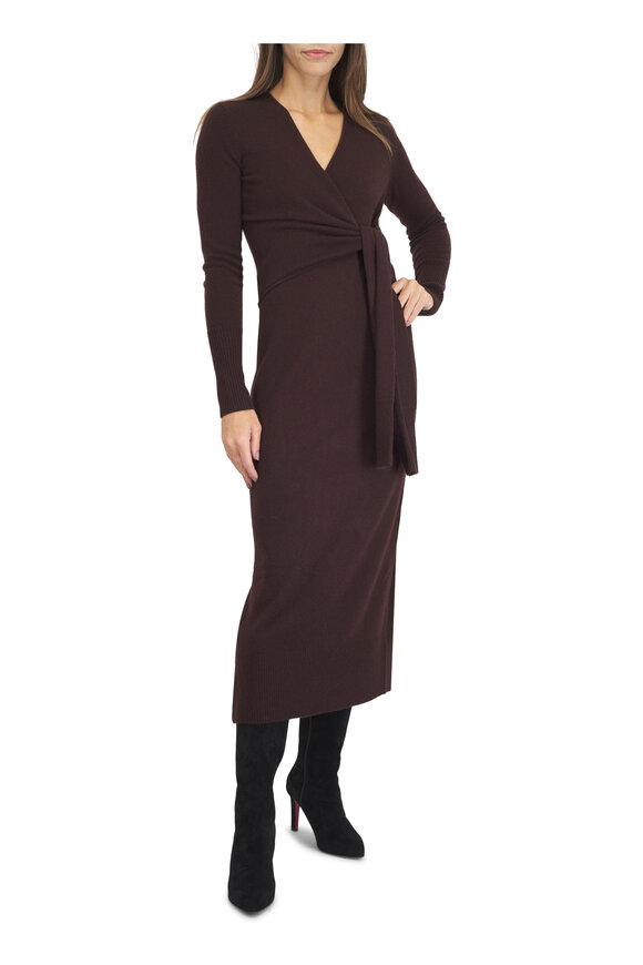 Veronica Beard Salomez Espresso Wool & Cashmere Knit Dress - view 2