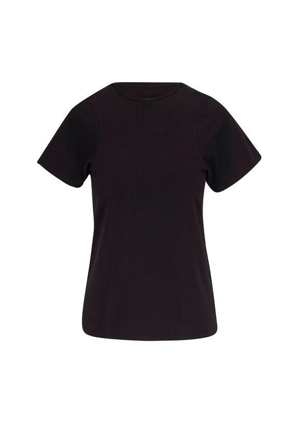 Totême - Black Curved Seam Cotton T-Shirt 