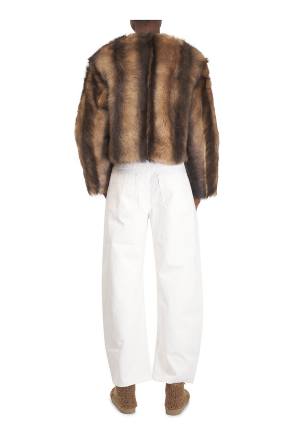 Nili Lotan Tribeca Cream Stretch Cotton Barrel Leg Pant - view 4
