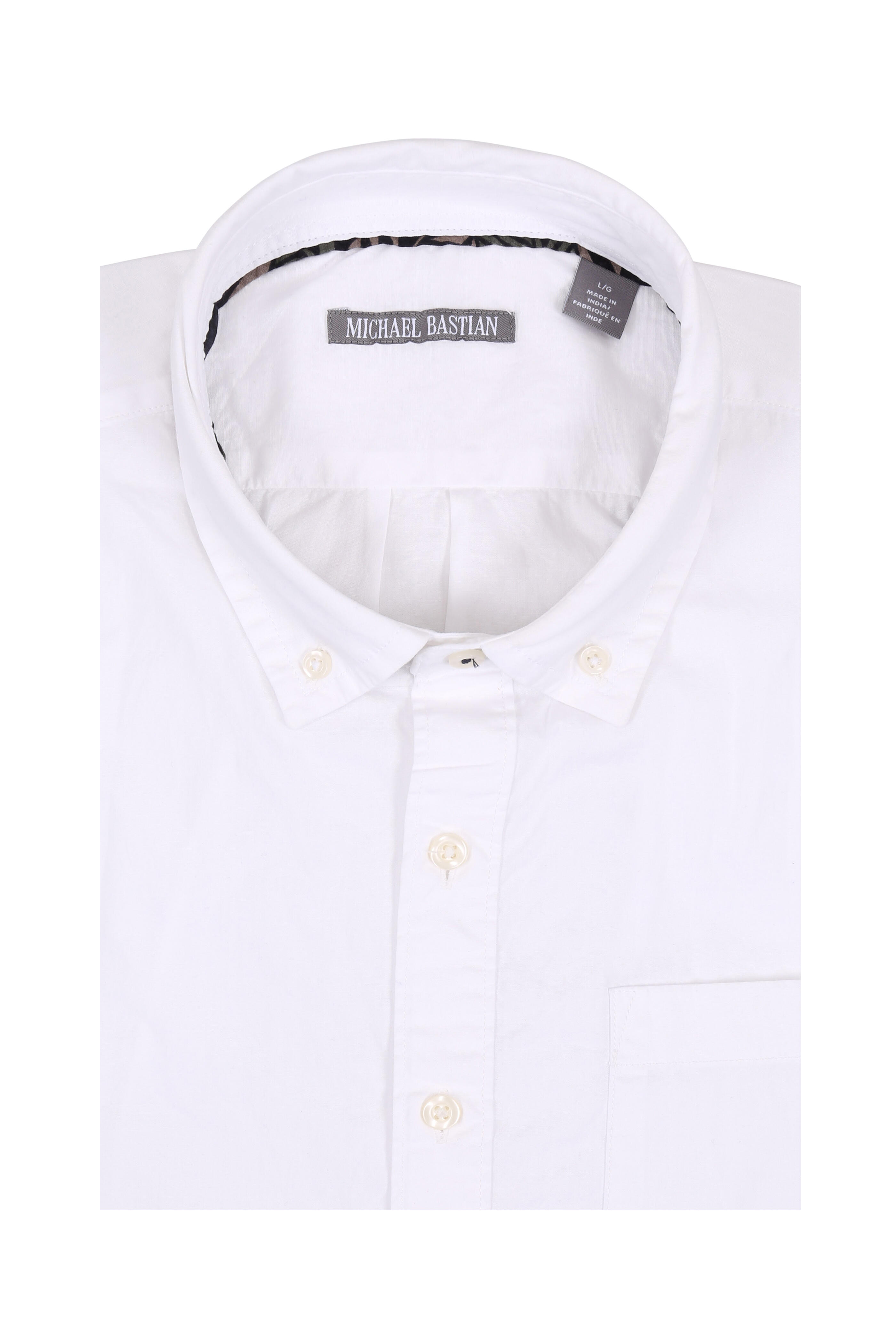 Michael Bastian - White Poplin Short Sleeve Sport Shirt