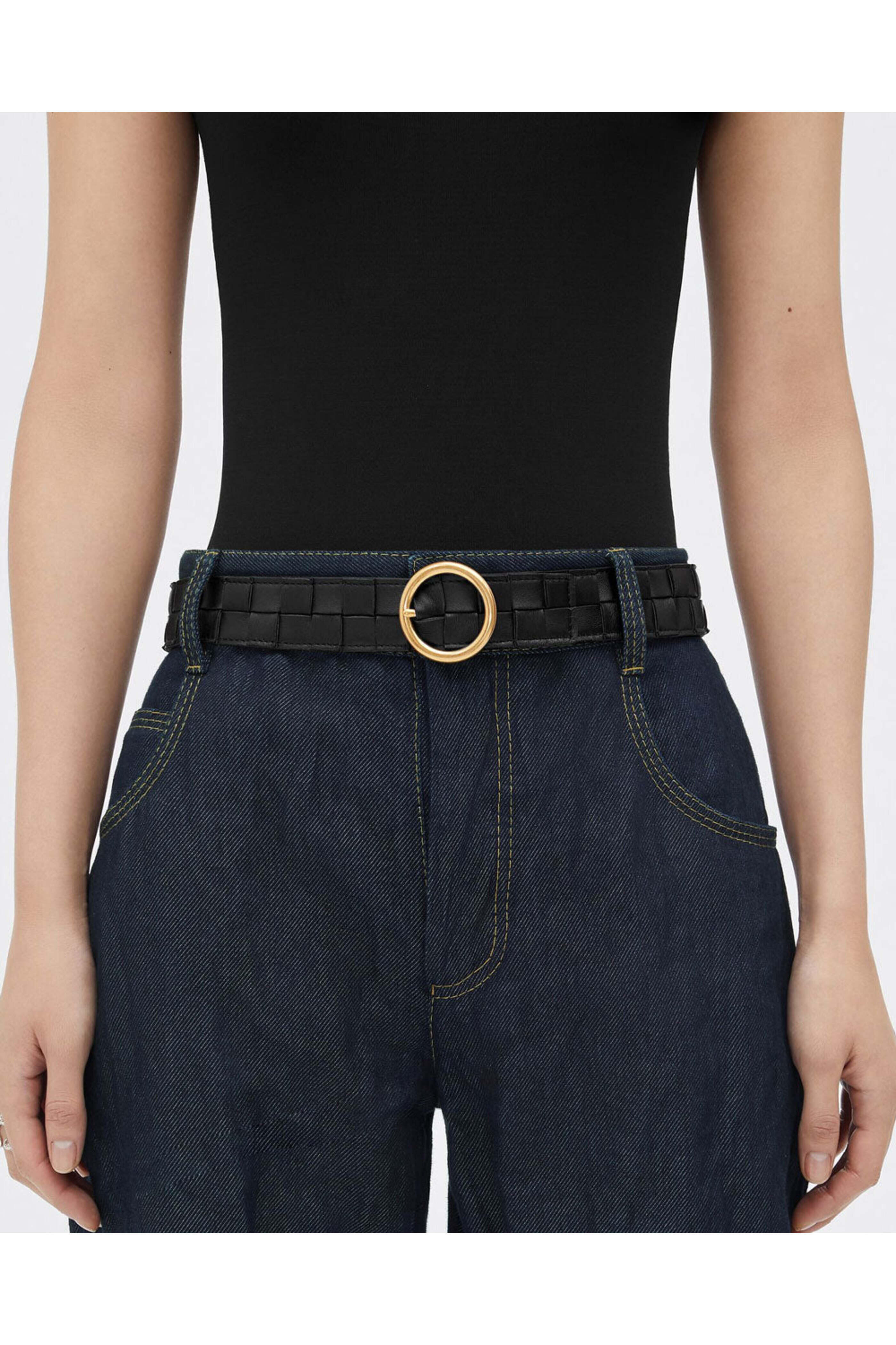 Bottega Veneta - Maxi Intreccio Belt in Black