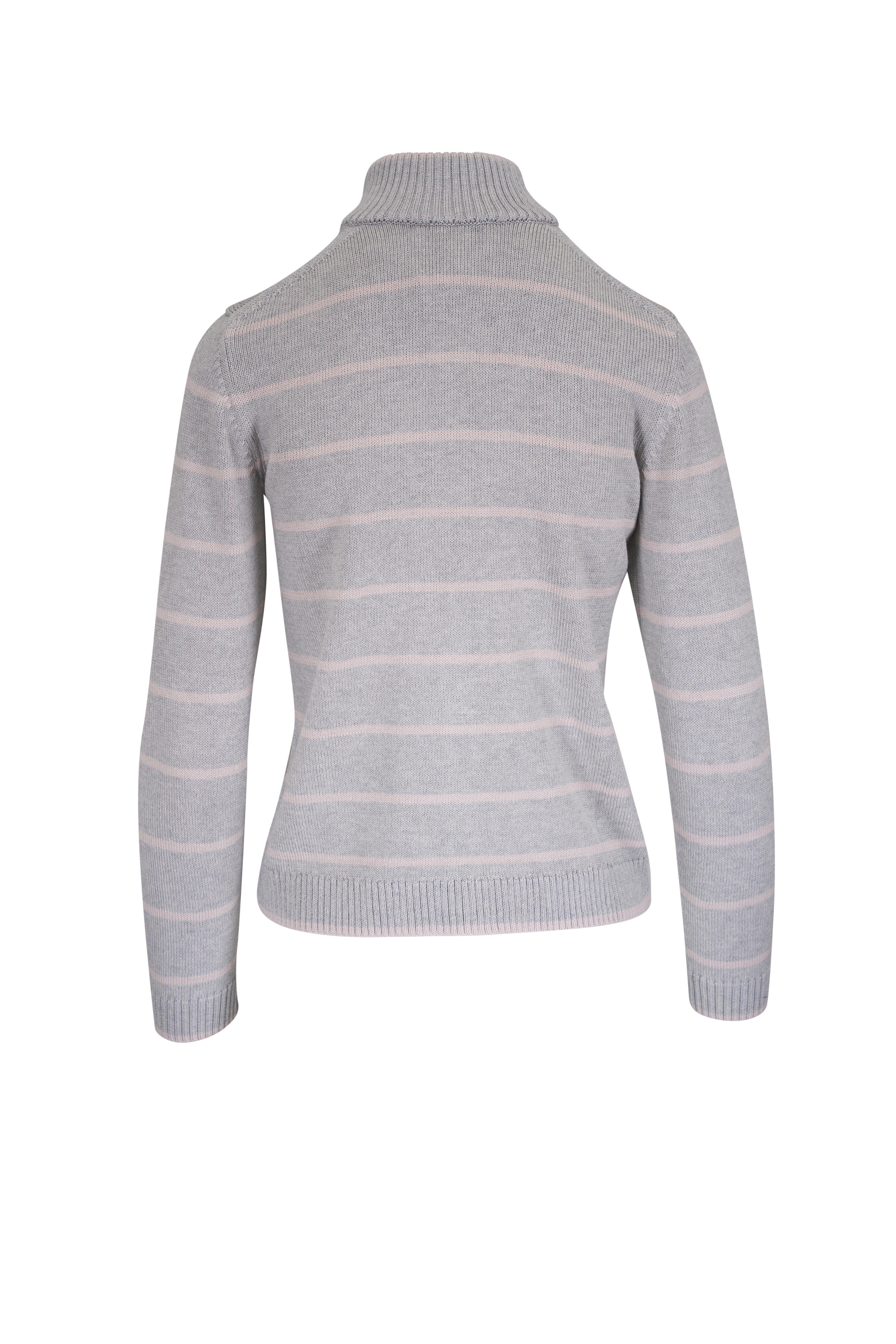 Lafayette 148 New York - Dove Cotton & Silk Tape Stripe Fitted Bomber