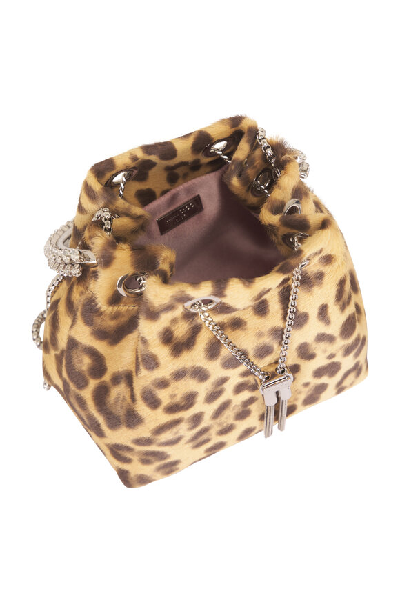 Jimmy Choo Bon Bon Animal Print & Crystal Top Handle Bag - view 4