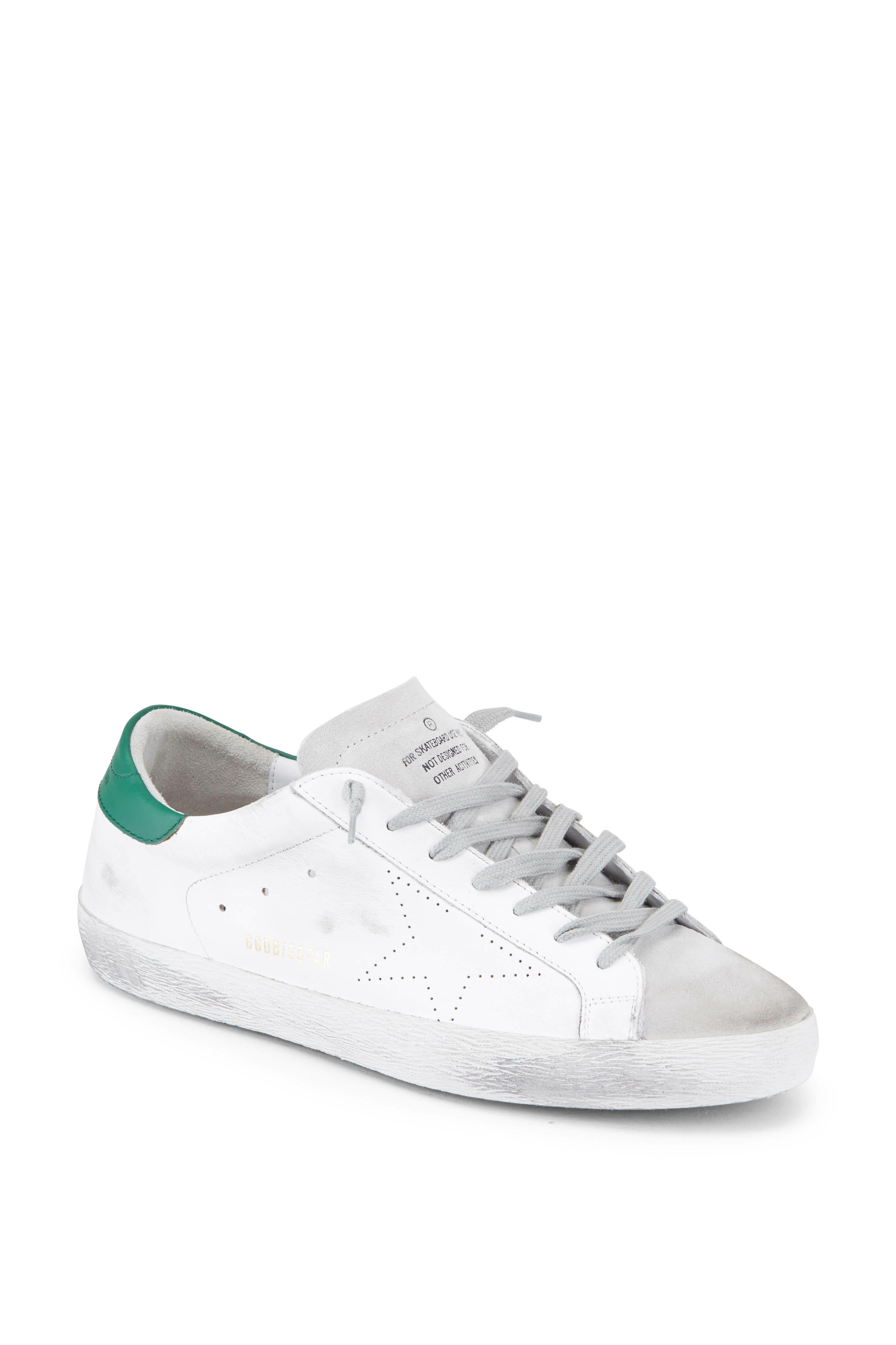Golden Goose - Men's Superstar White & Green Low-Top Sneaker