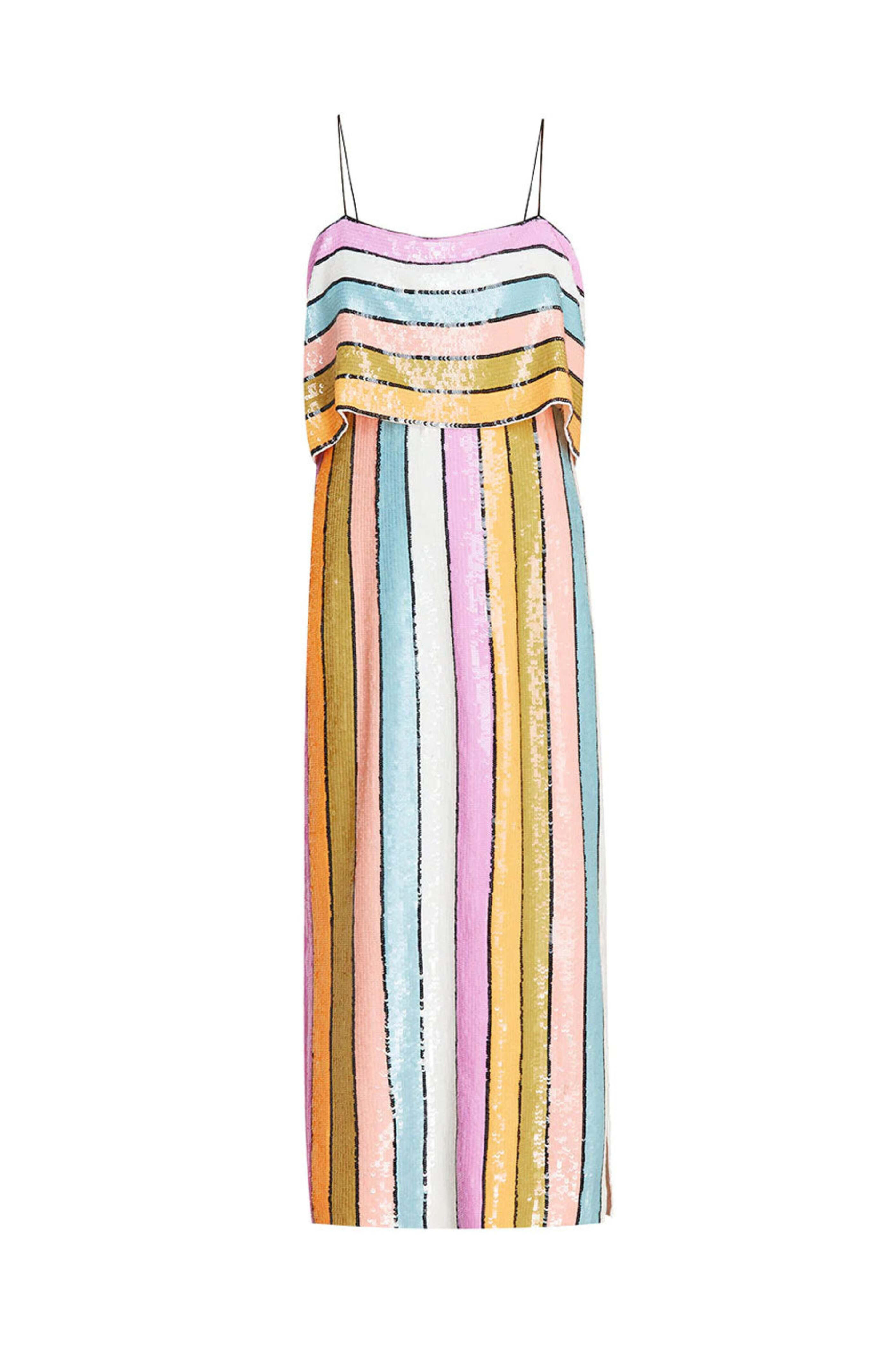 Veronica Beard - Multi Sequin Stripe Ivanna Midi Dress