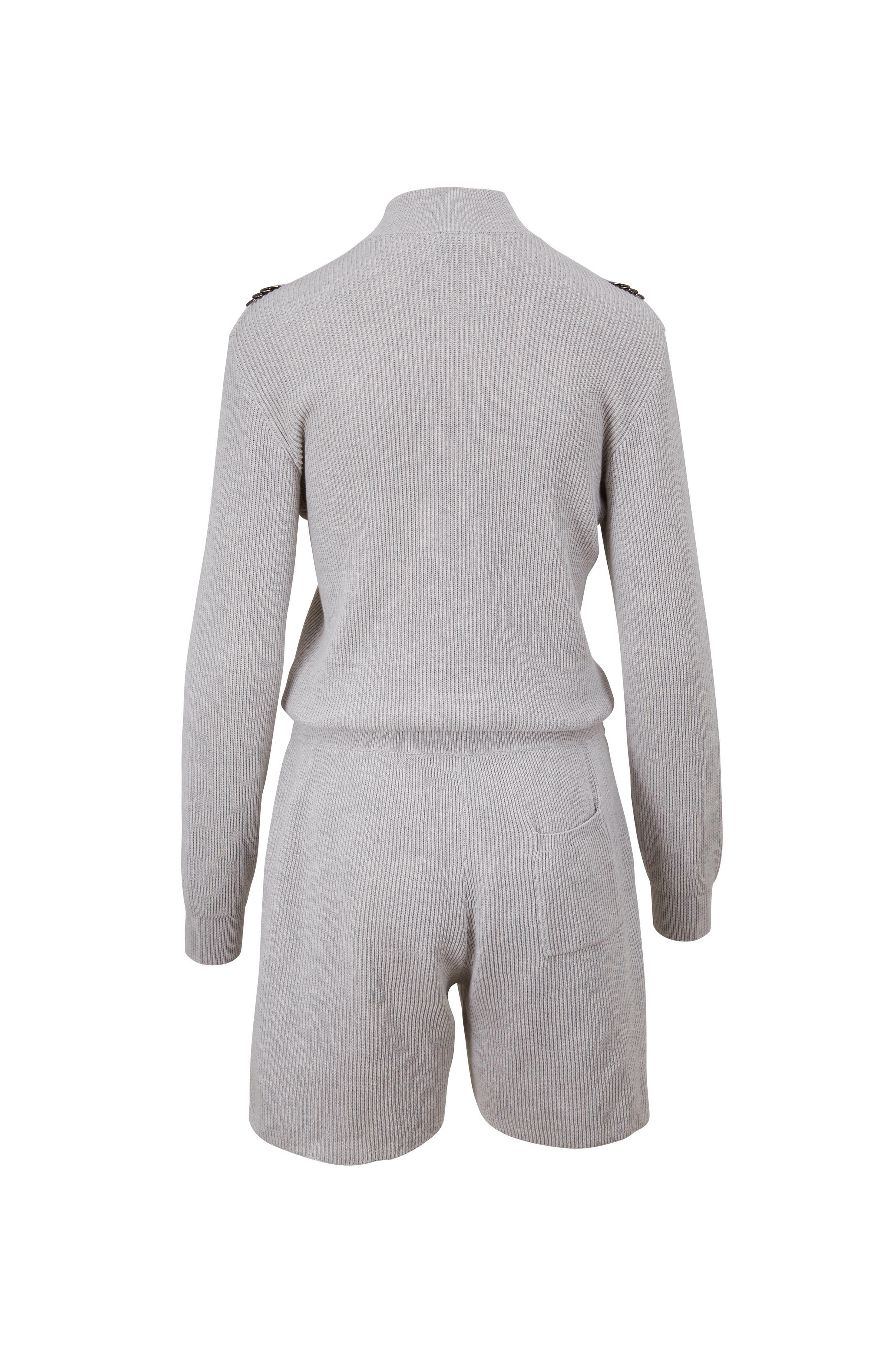 Gray Cotton Rib Onesie