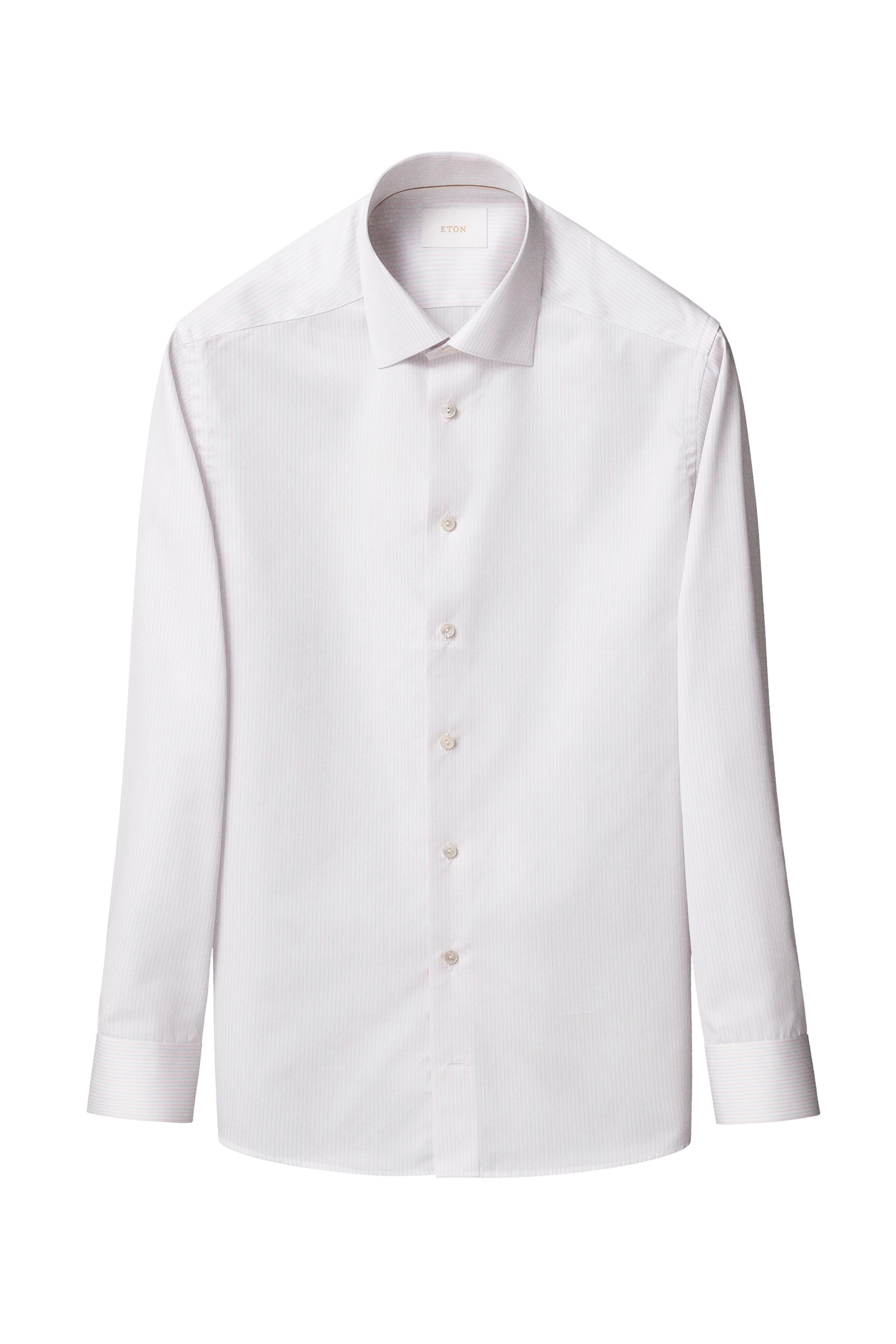 Eton - Pink & Blue Stripe Cotton Dress Shirt - view 5
