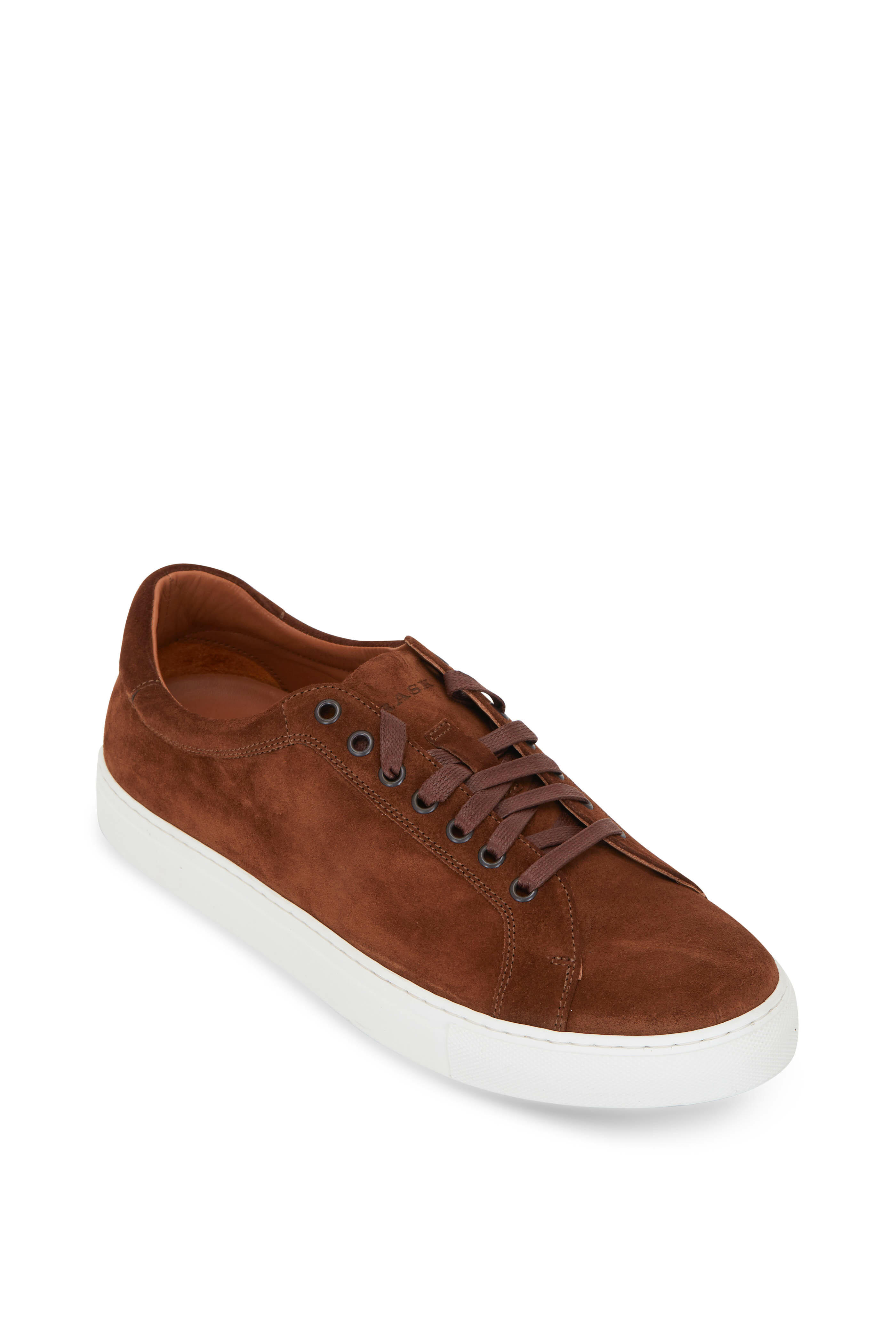 Trask Rigby Dark Brown Suede Low Top Sneaker Mitchell Stores