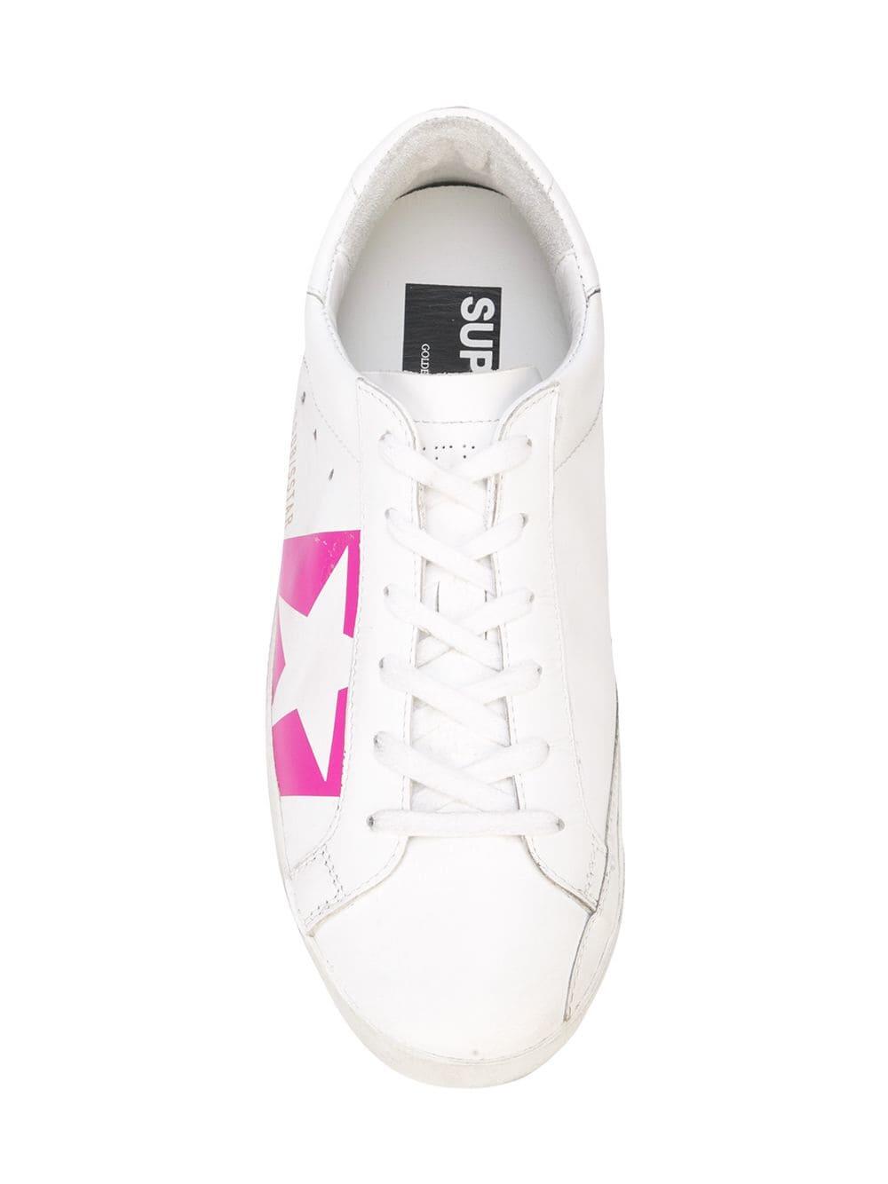 Golden Goose Women's Superstar White & Pink Leather Sneakers