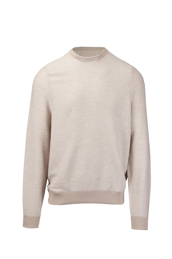 Colombo Beige Long Sleeve Crewneck Sweater - view 1