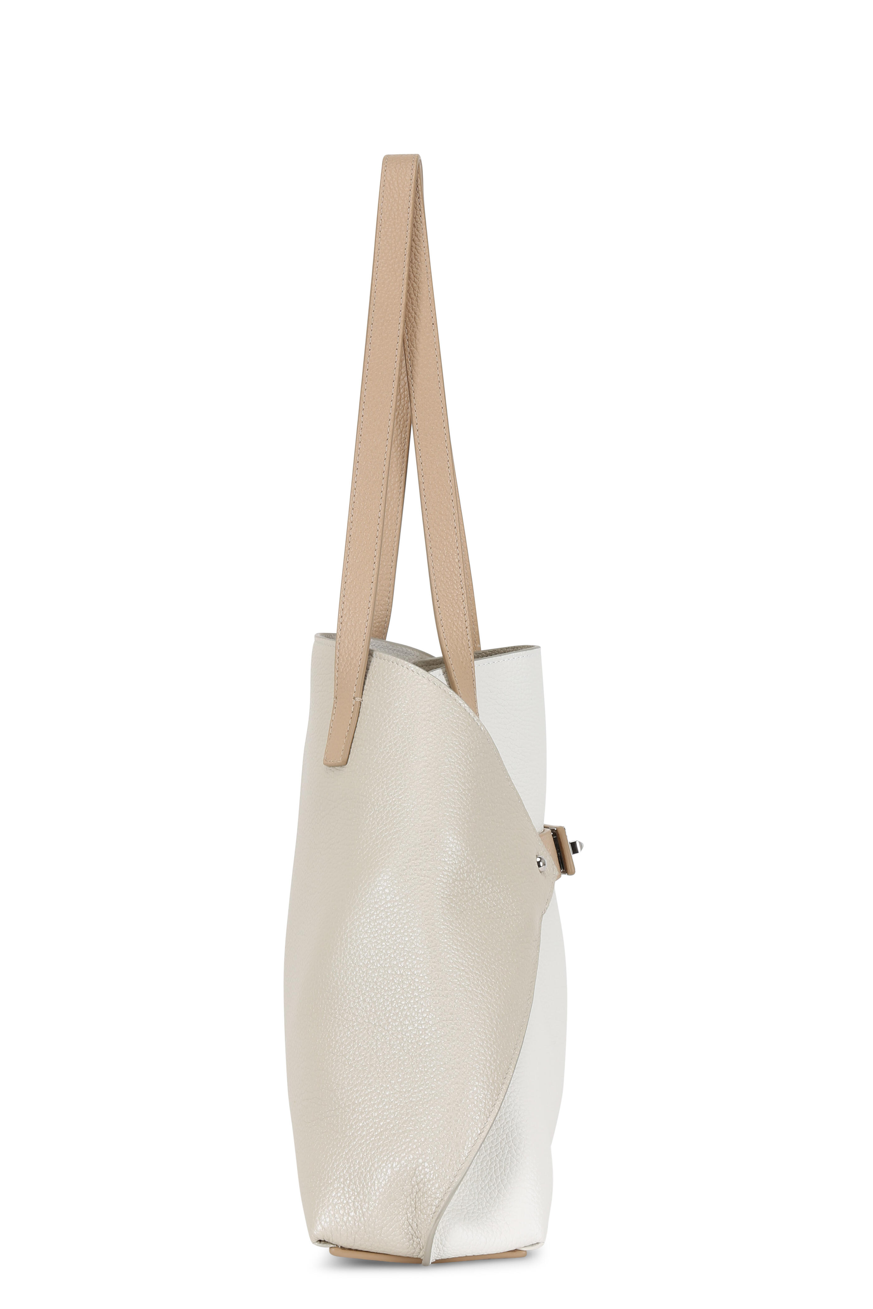 Akris - Ai White & Metallic Leather Small Shoulder Bag