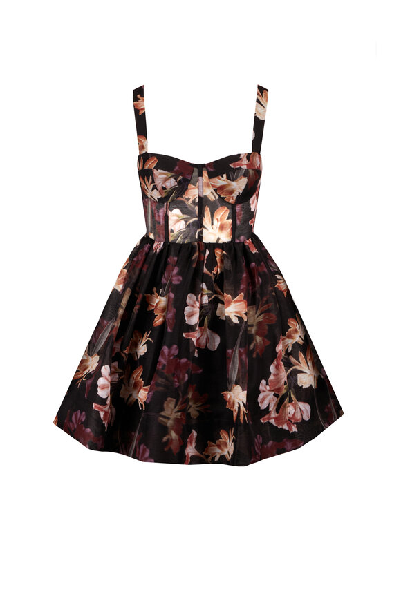 Cara Cara Phoebe Elysian Flora Black Mini Dress - view 1