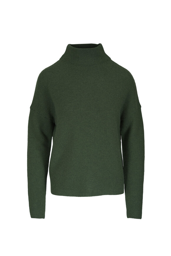 Kinross Forest Green Textured Cashmere Sweater - view 1
