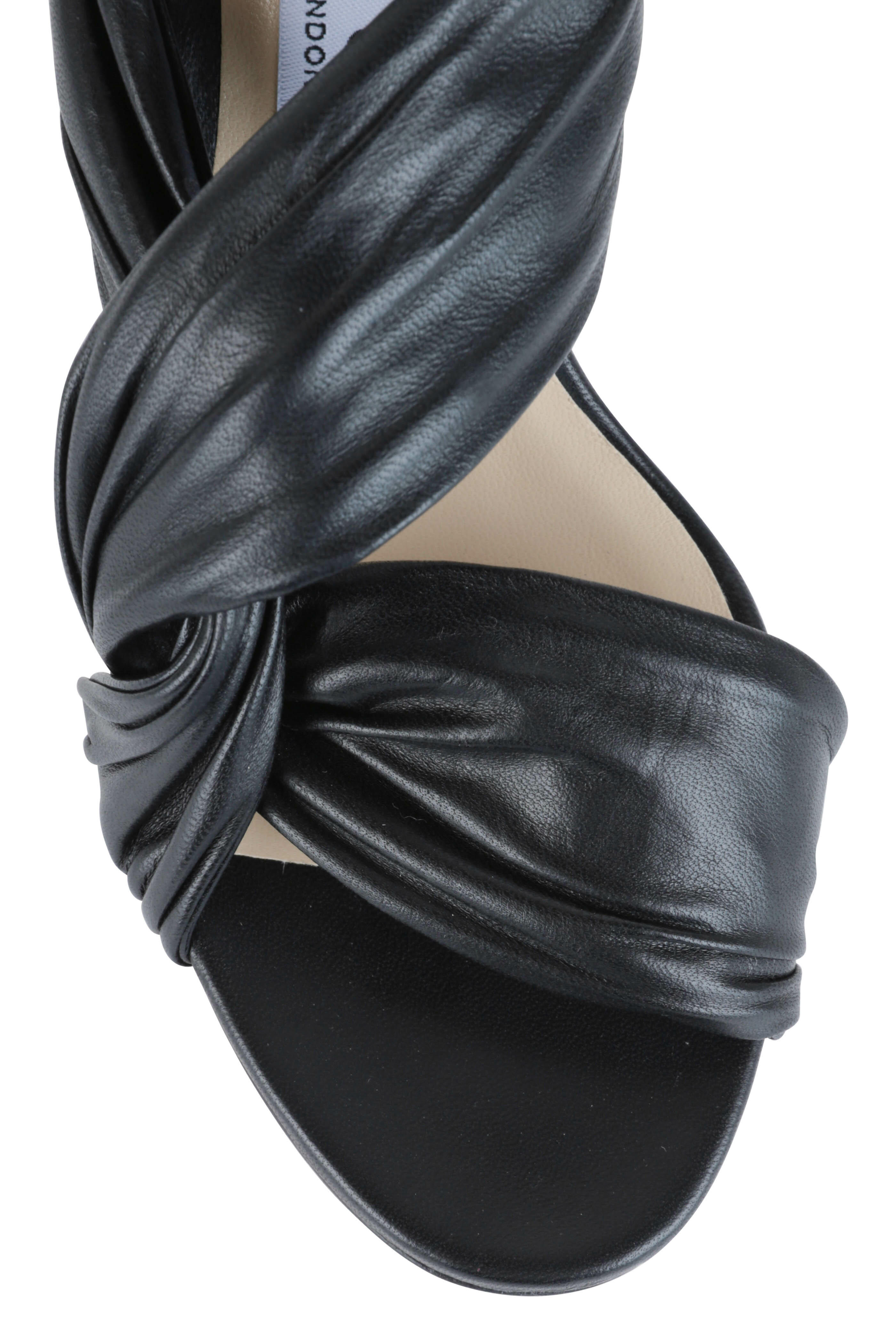 Jimmy - Laila Black Leather Slingback, 85mm