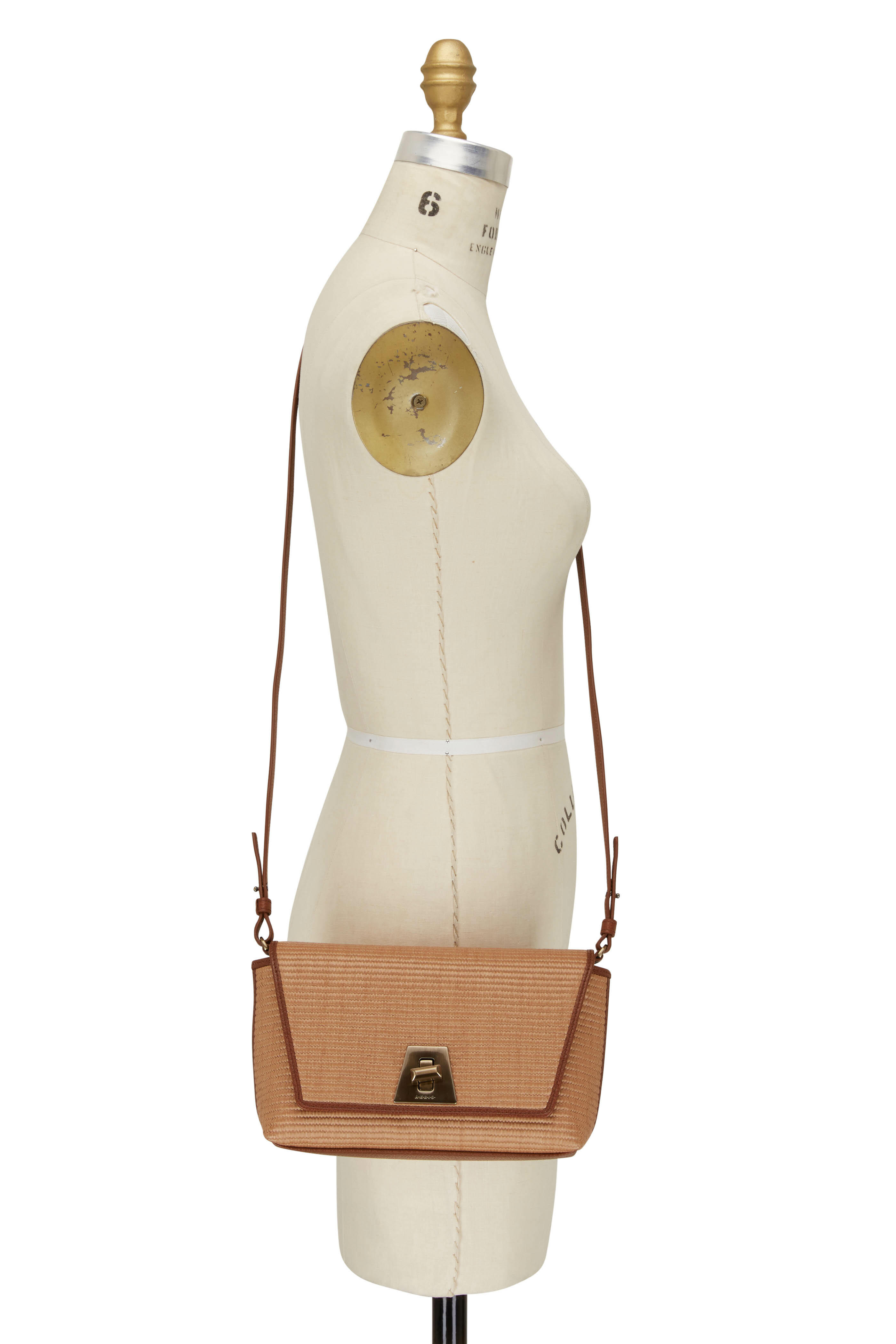 Akris - Anouk Natural Raffia & Caramel Trim Day Bag