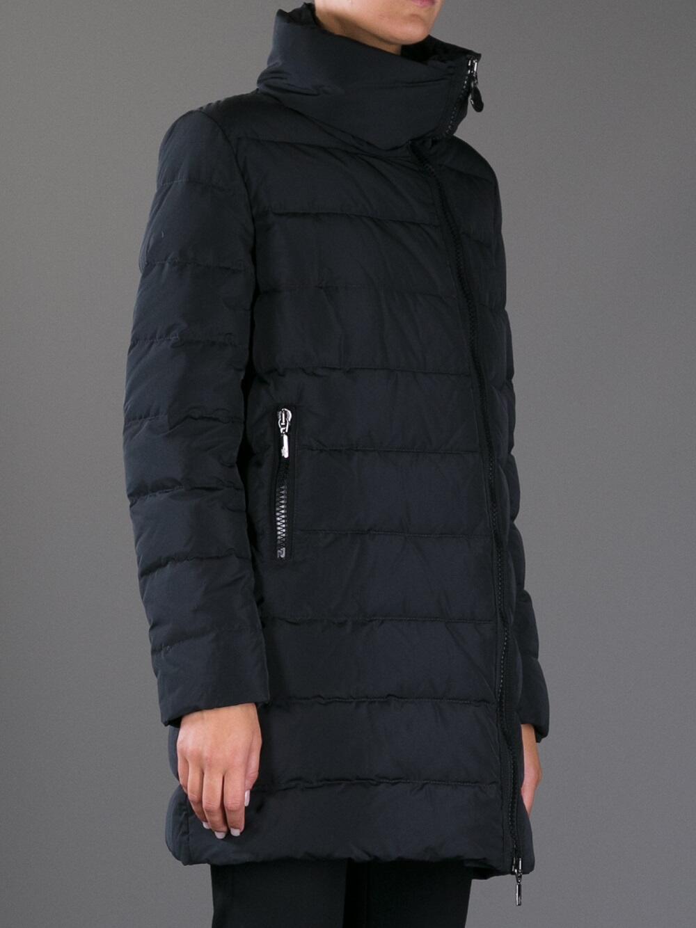 Moncler - Black Asymmetric Zip Puffer Jacket | Mitchell Stores