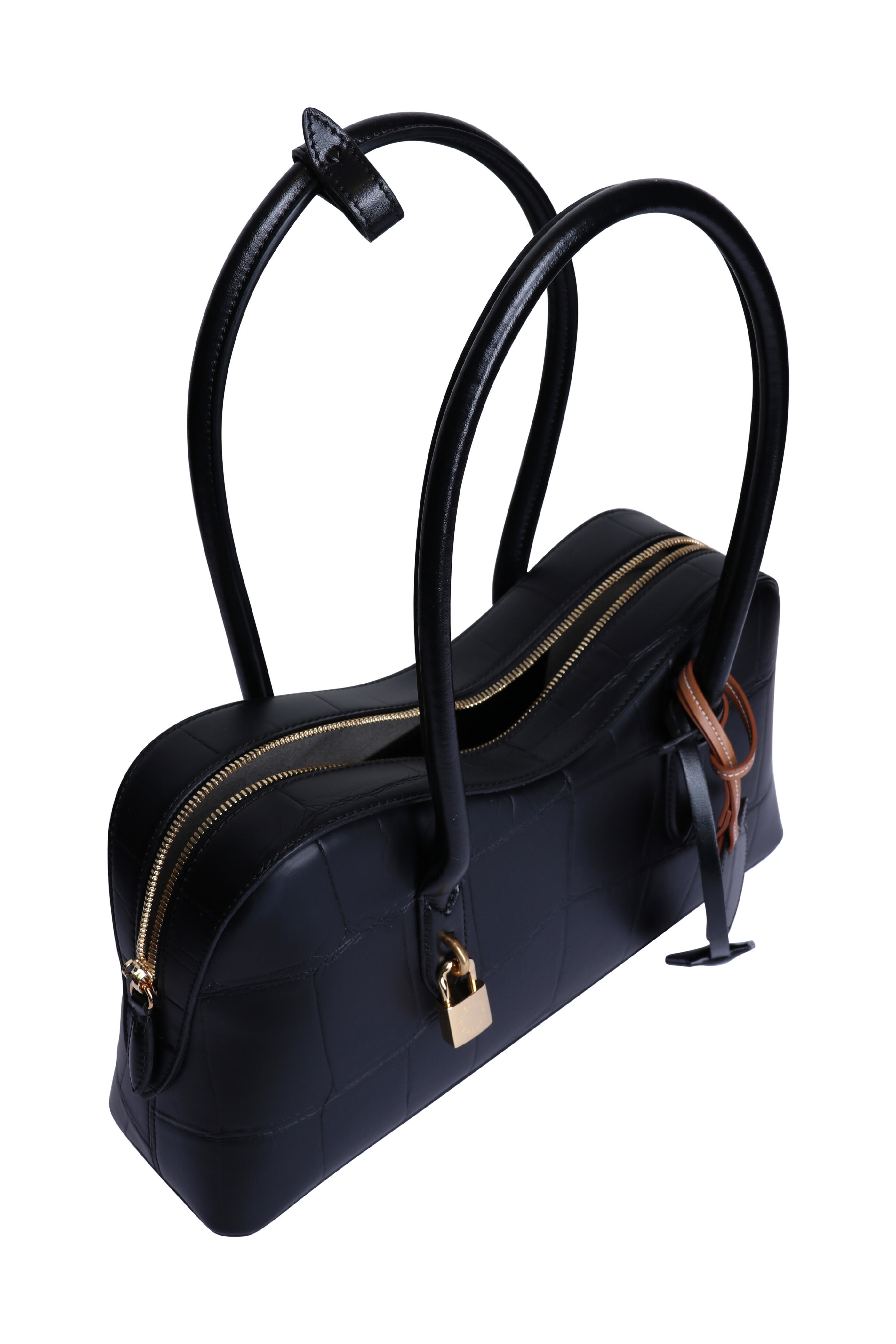 Stella McCartney - Ryder Black Vegan Leather Embossed Shoulder Bag