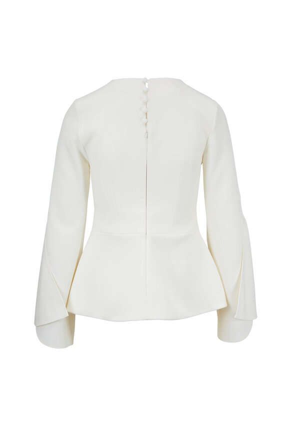 Safiyaa Ida Ivory Stretch Cady Slit-Sleeve Top - view 2