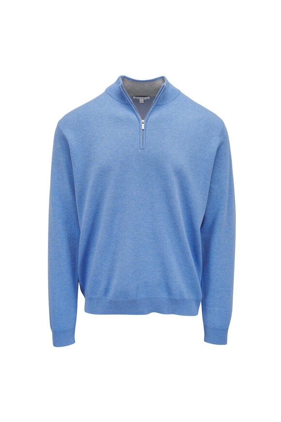 Peter Millar Coolspun Lite Bluebird Quarter Zip Pullover