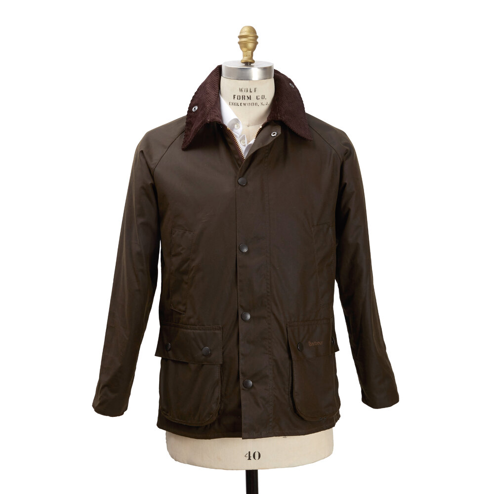 Barbour - Bedale Olive Green Wax Jacket | Mitchell Stores