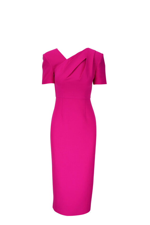 Roland Mouret - Pink Wool & Silk Midi Dress